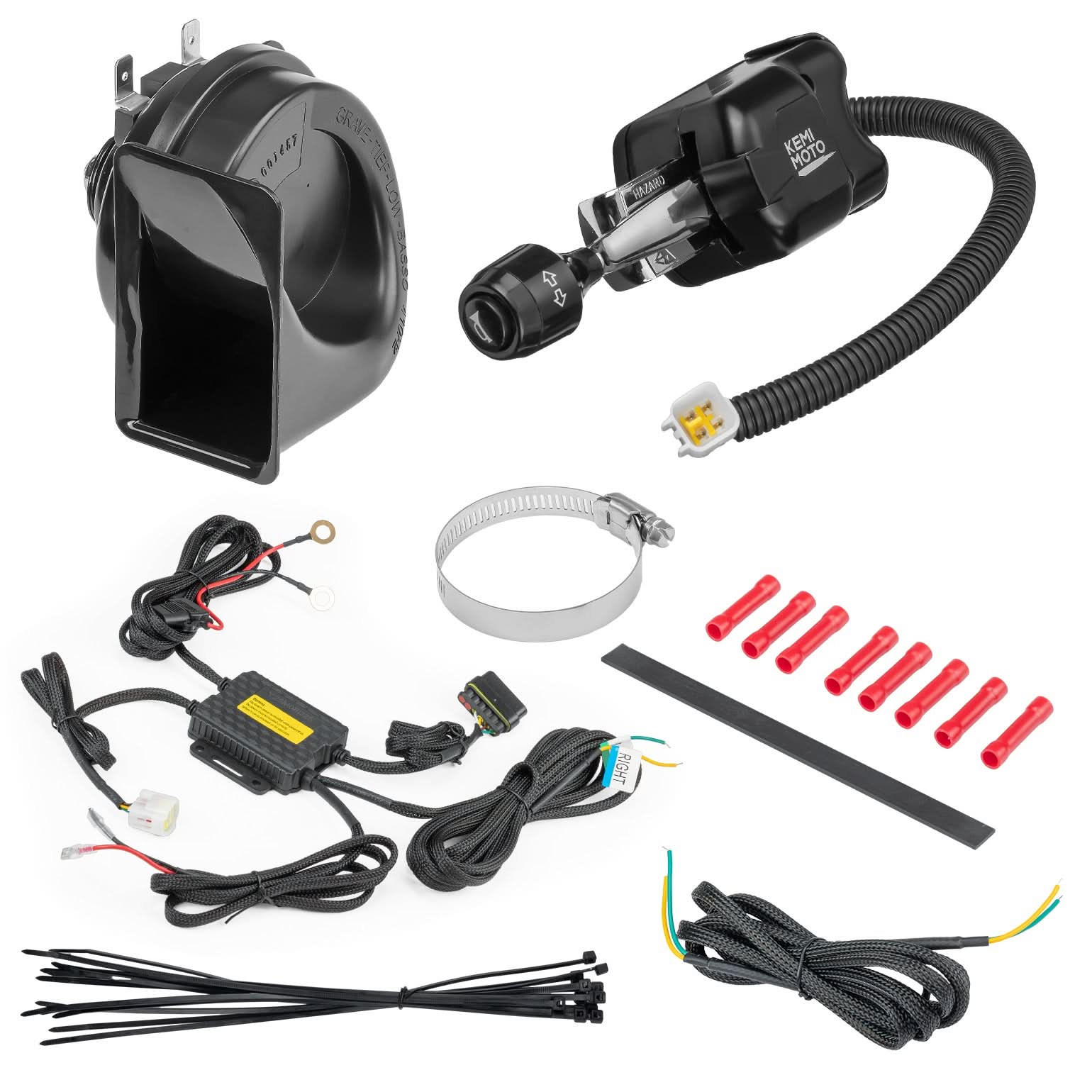 Kemimoto Universal Turn Signal Levers with 110D Horn, DC10-48V 10A for Polaris, Can-Am, Golf Cart, Teryx, CFMOTO - $65.99 at Kemimoto.com