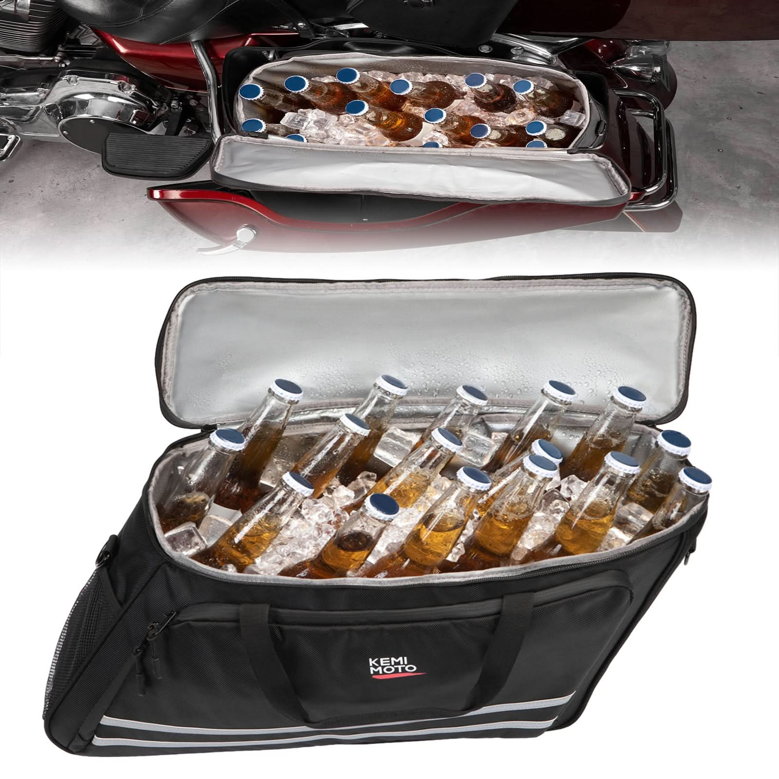 Kemimoto Upgrade Leakproof Saddlebag Cooler for Touring Road Glide Street Glide Road King - $59.99 at Kemimoto.com