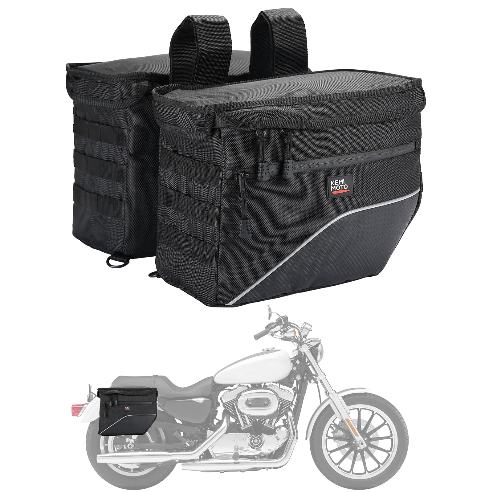 Kemimoto Upgrade Motorcycle 26L Universal Middle-Sized Saddle Bags - $65.99 at Kemimoto.com