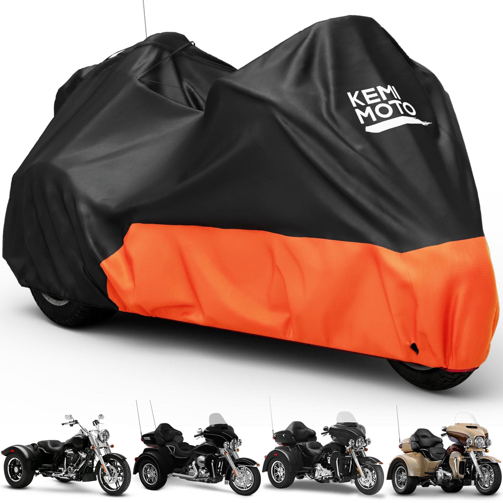 Kemimoto Upgraded Motorcycle Trike Cover 3 Wheel Waterproof Cover for Trike Models - $79.99 at Kemimoto.com