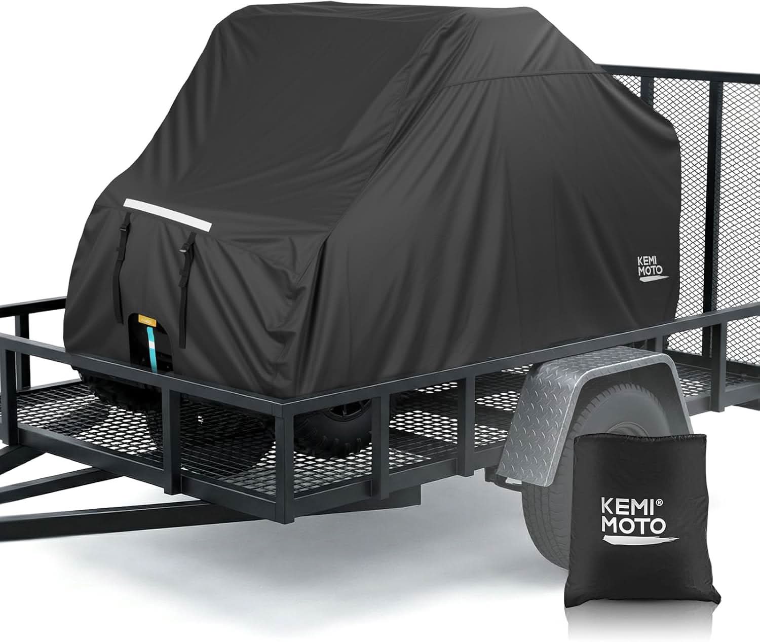 Kemimoto UTV 4-Seater Trailerable Cover for Can-Am Defender Maverick R Polaris RZR Ranger, 148" x 69" x 71" - $159.99 at Kemimoto.com