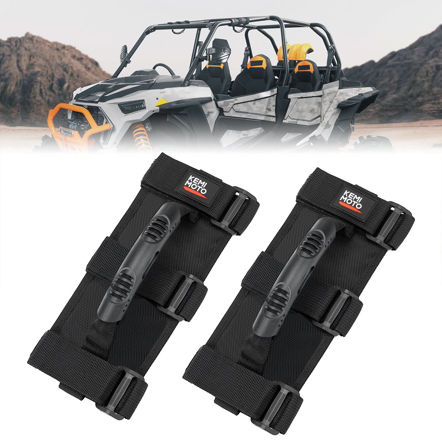 UTV/ATV Universal Hard Grip Grab Handles for 1.5–2" Roll Bars