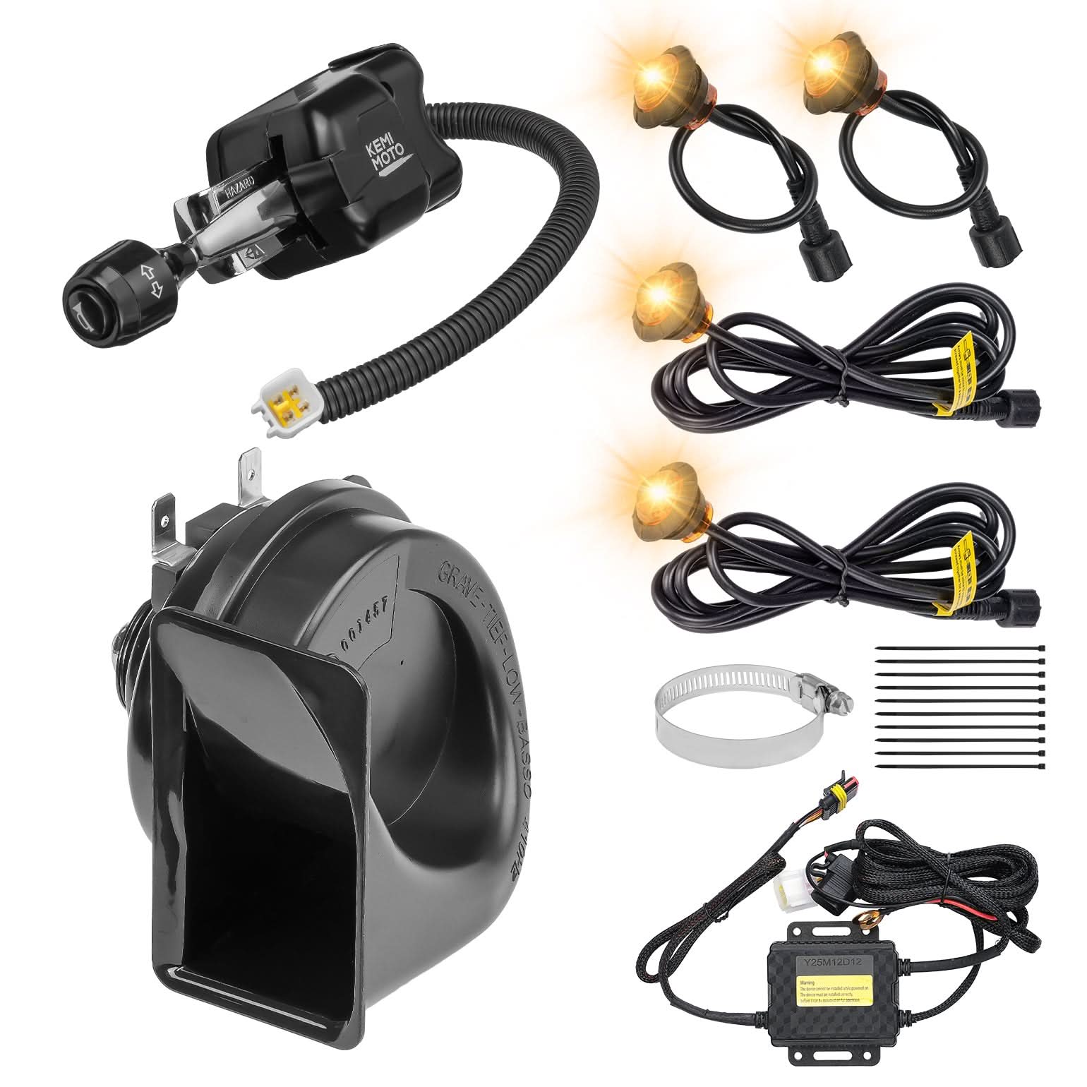 Kemimoto UTV/ATV Universal Turn Signal Kit with Column Switch & Horn - $99.99 at Kemimoto.com