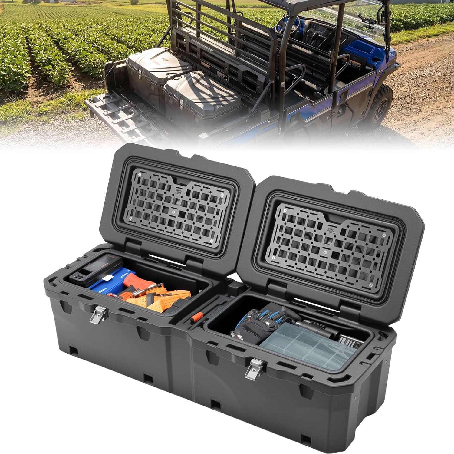 Kemimoto UTV Bed Storage Box 110L For Kawasaki Mule Pro - $418.99 at Kemimoto.com