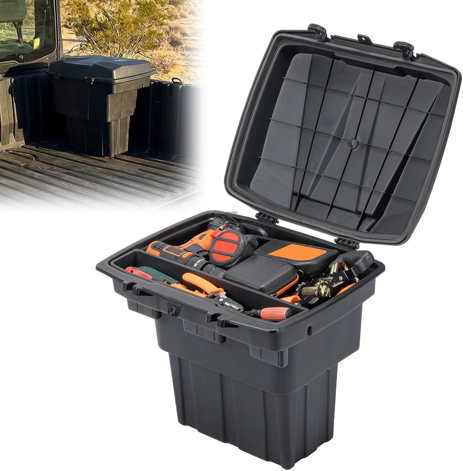 Kemimoto UTV Bed Storage Box 5.8GAL for Polaris Ranger 1500 XD Premium/Northstar - $139.99 at Kemimoto.com