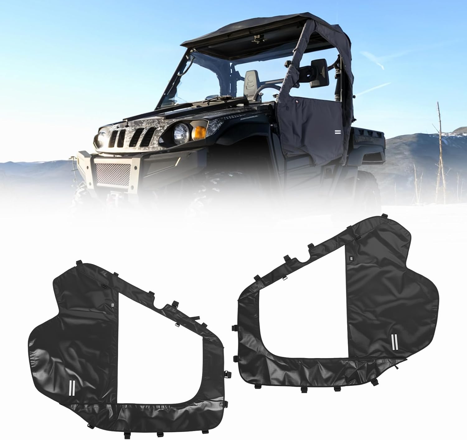 Kemimoto UTV Cab Enclosure Waterproof 1680D Soft Side Doors for Hisun, Axis, Coleman, Massimo MSU 500 - $79.99 at Kemimoto.com