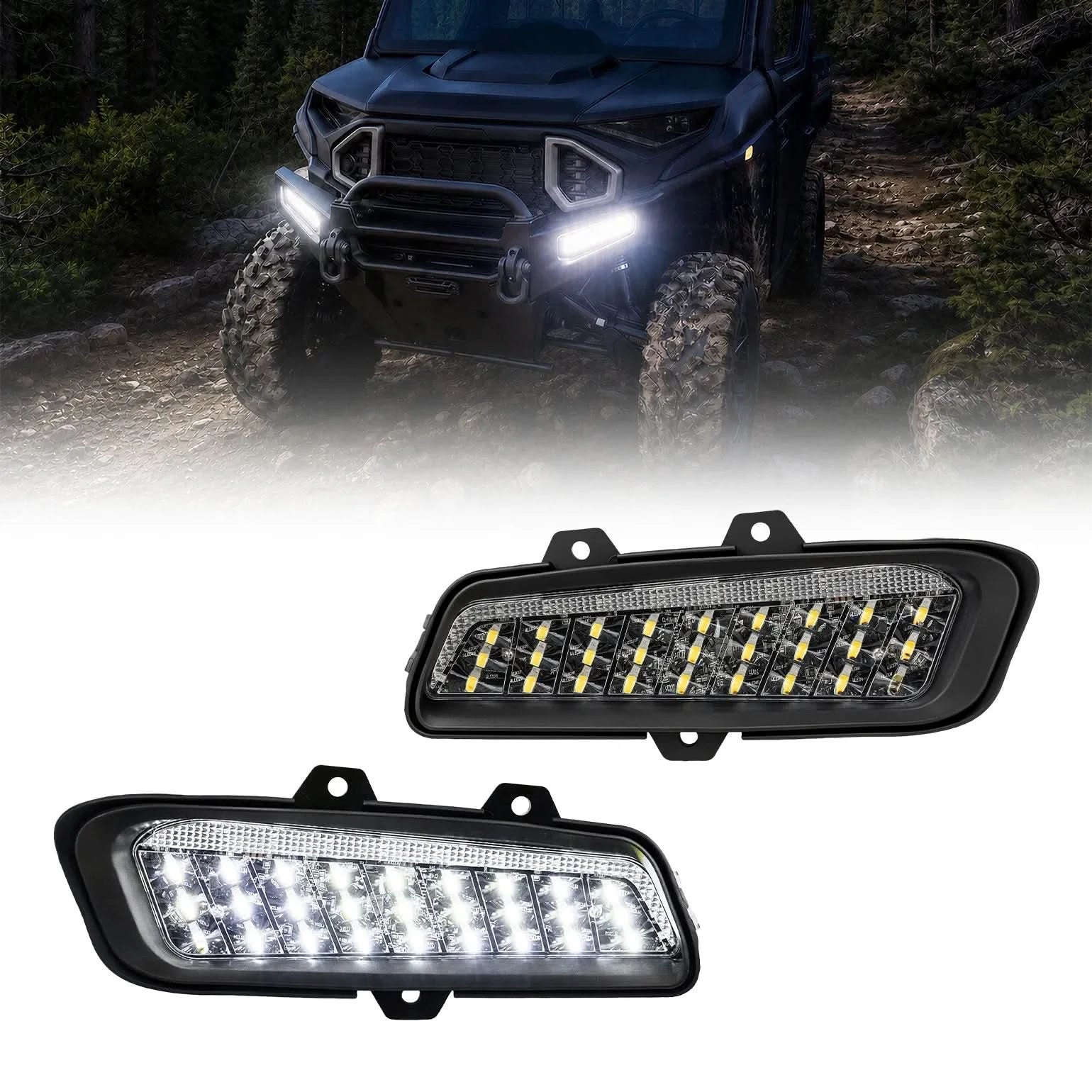 Kemimoto UTV Front Bumper Accent Lights for Polaris Ranger XD 1500 / Crew XD 1500 2024-2026, Plug & Play, 2-Piece Set - $159.99 at Kemimoto.com