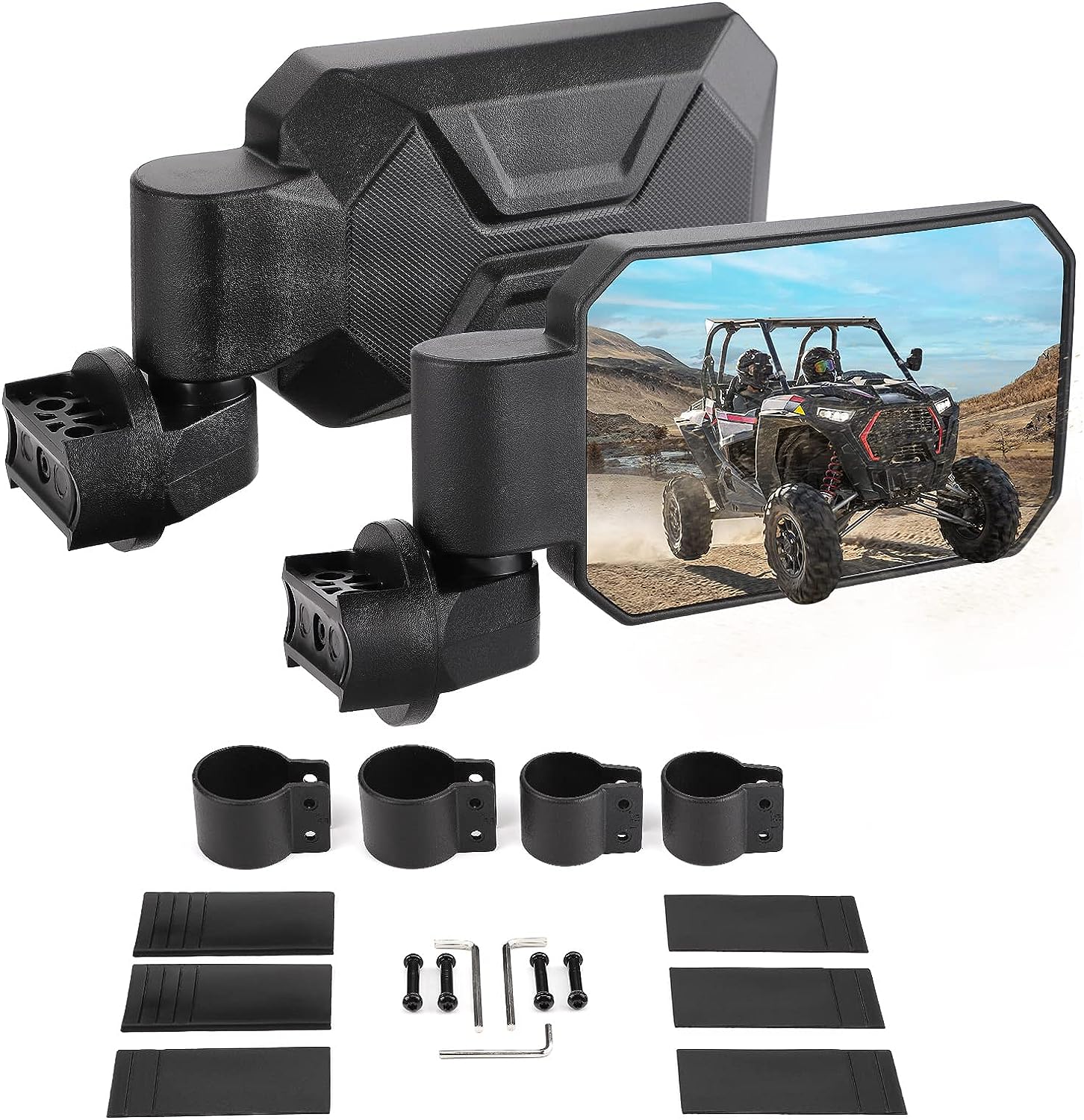 Kemimoto UTV Rear View Side Mirrors for 1.6" -2" POLARIS GENERAL 1000 (1 pair) - $49.99 at Kemimoto.com