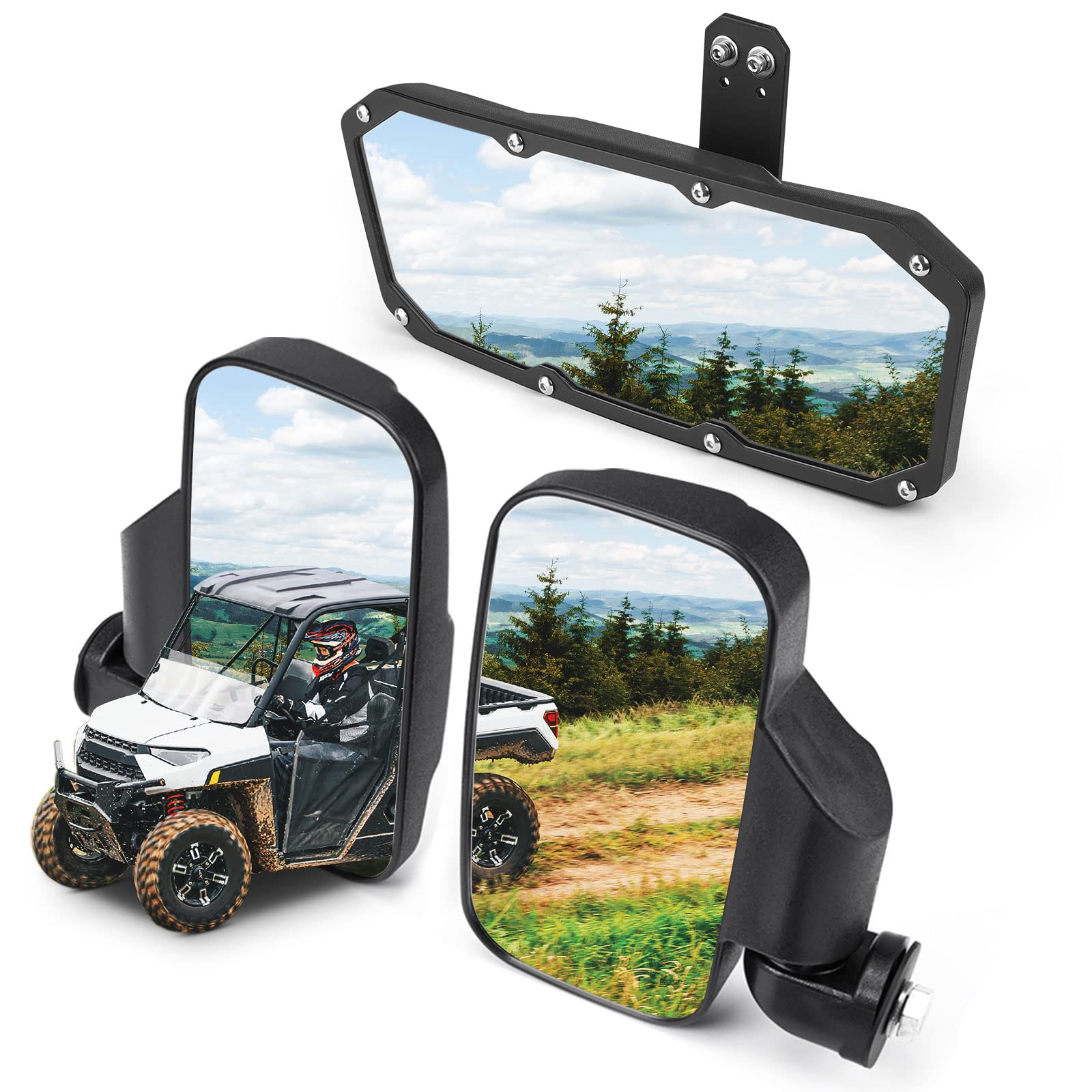 UTV Mirror Set for Ranger 500 570 900 1000 XP w/Pro-Fit tube cages