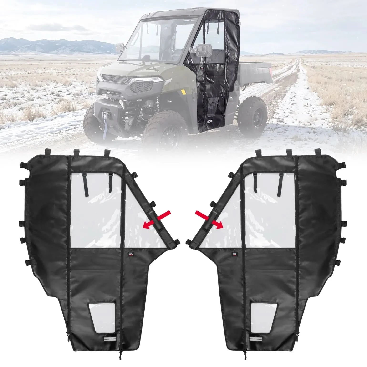 Kemimoto UTV Soft Doors for Polaris Ranger 500 2026, 2-Door Set - $259.99 at Kemimoto.com