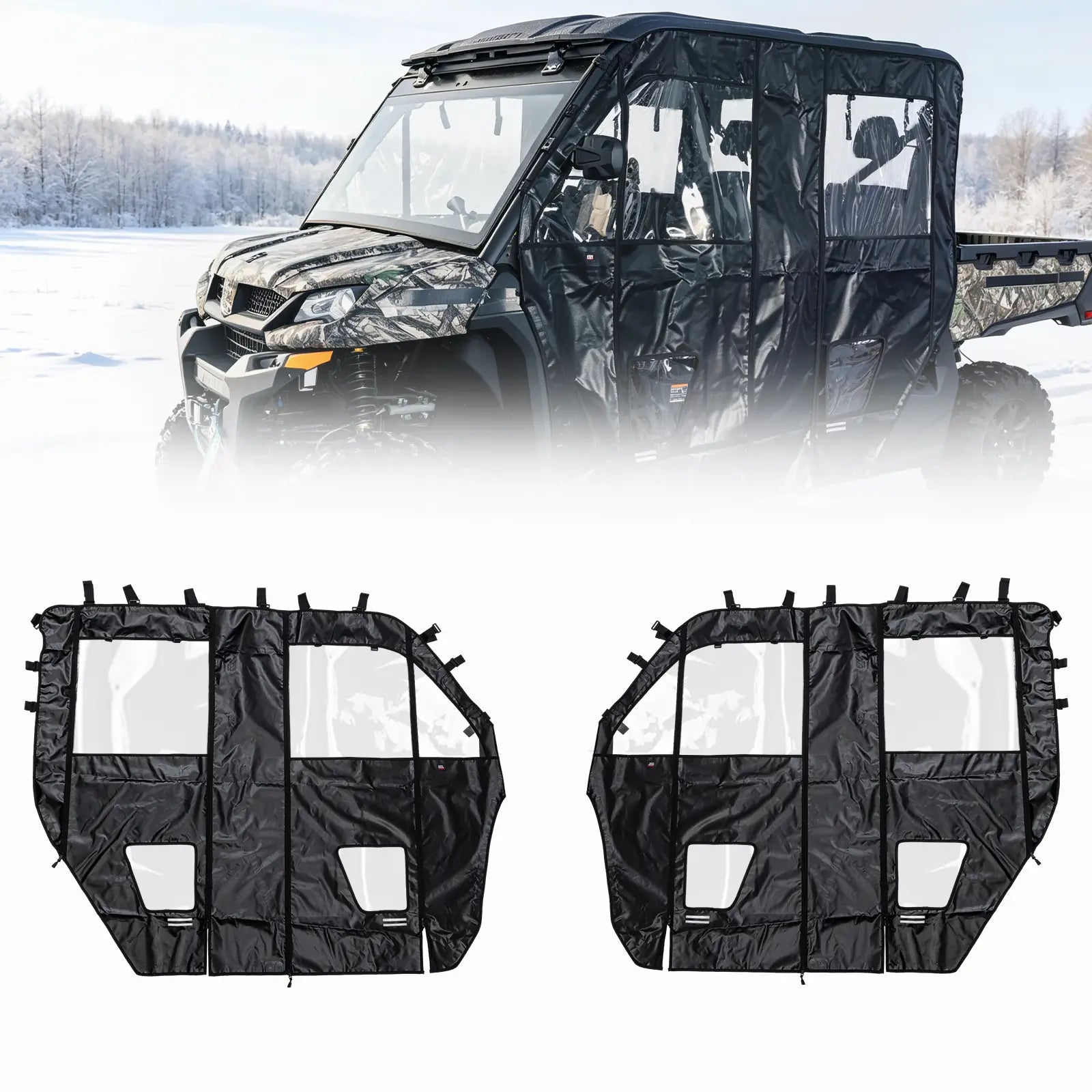 Kemimoto UTV Zipper Soft Doors for CFMOTO UForce 1000XL 2022-2026 - $199.99 at Kemimoto.com