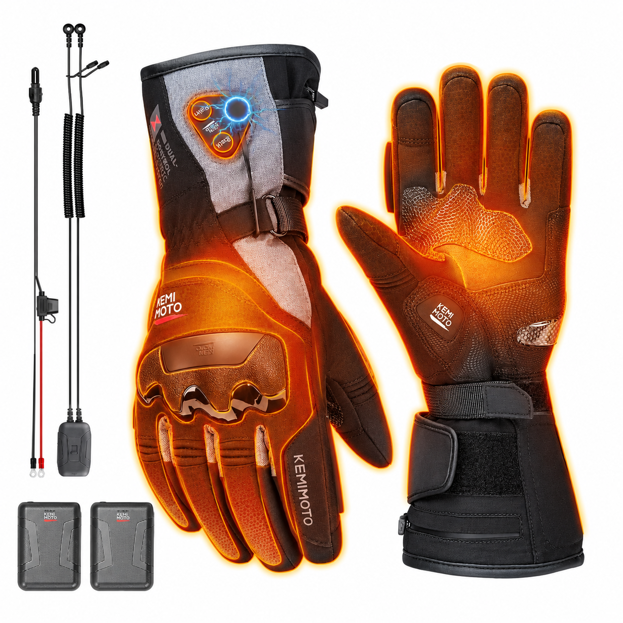 Waterproof Protection Dual-Zone Heated ADV Riding Gloves