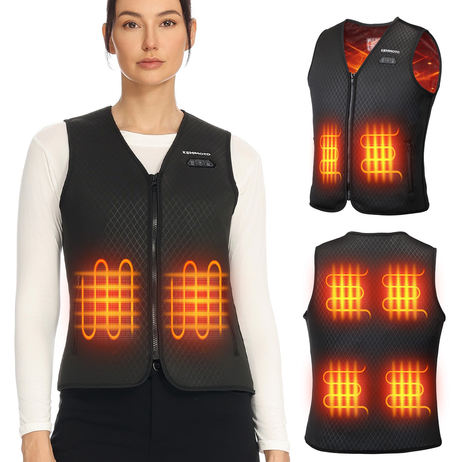 Kemimoto Women’s 6-Zone Heated Vest (Battery Not Included) - $69.99 at Kemimoto.com