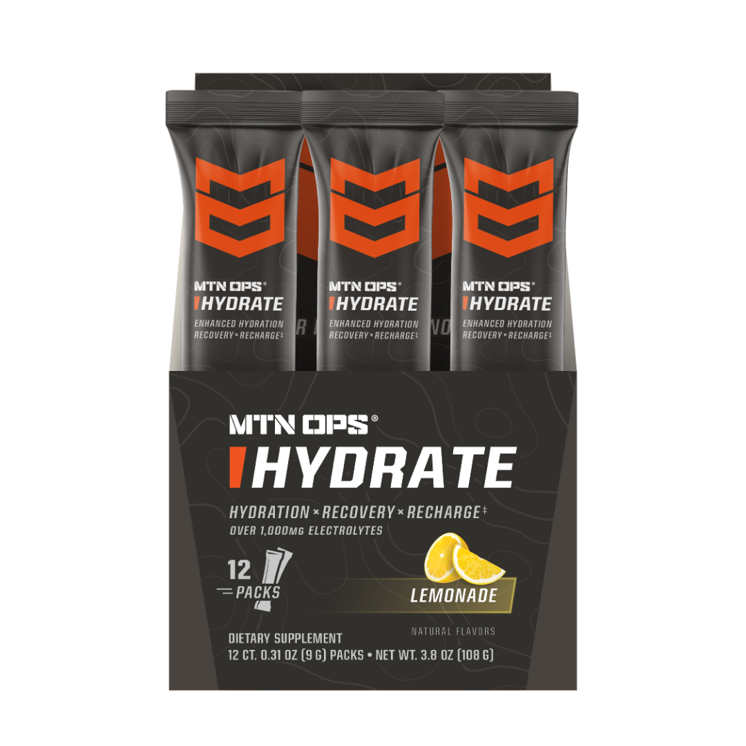 MTN OPS Hydrate - Lemonade - Trail Pack - Box - 12 - $24.99 at MTN Ops