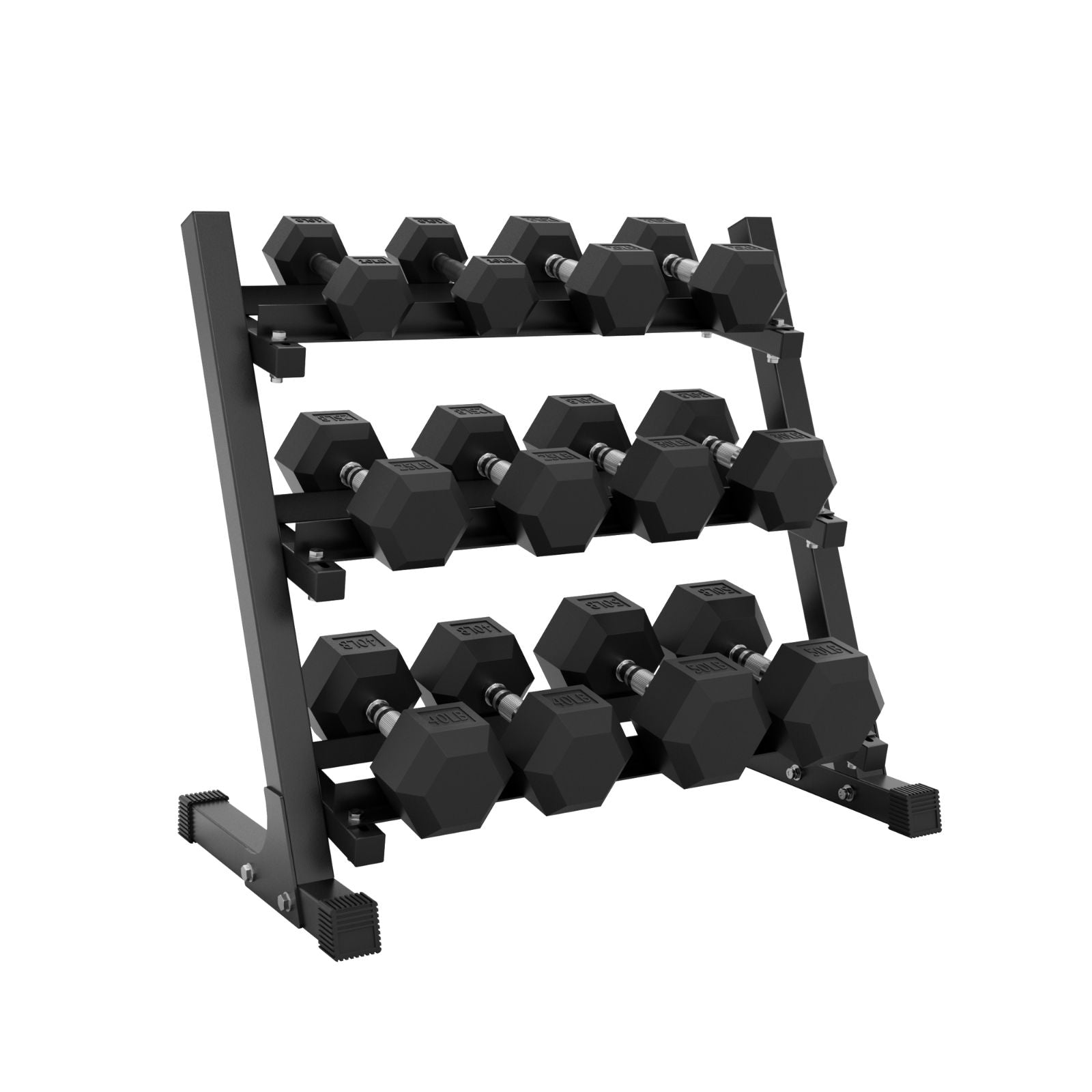 Mikologym Rubber Hex Dumbbells Set with Rack - $1399.99 at Mikolo