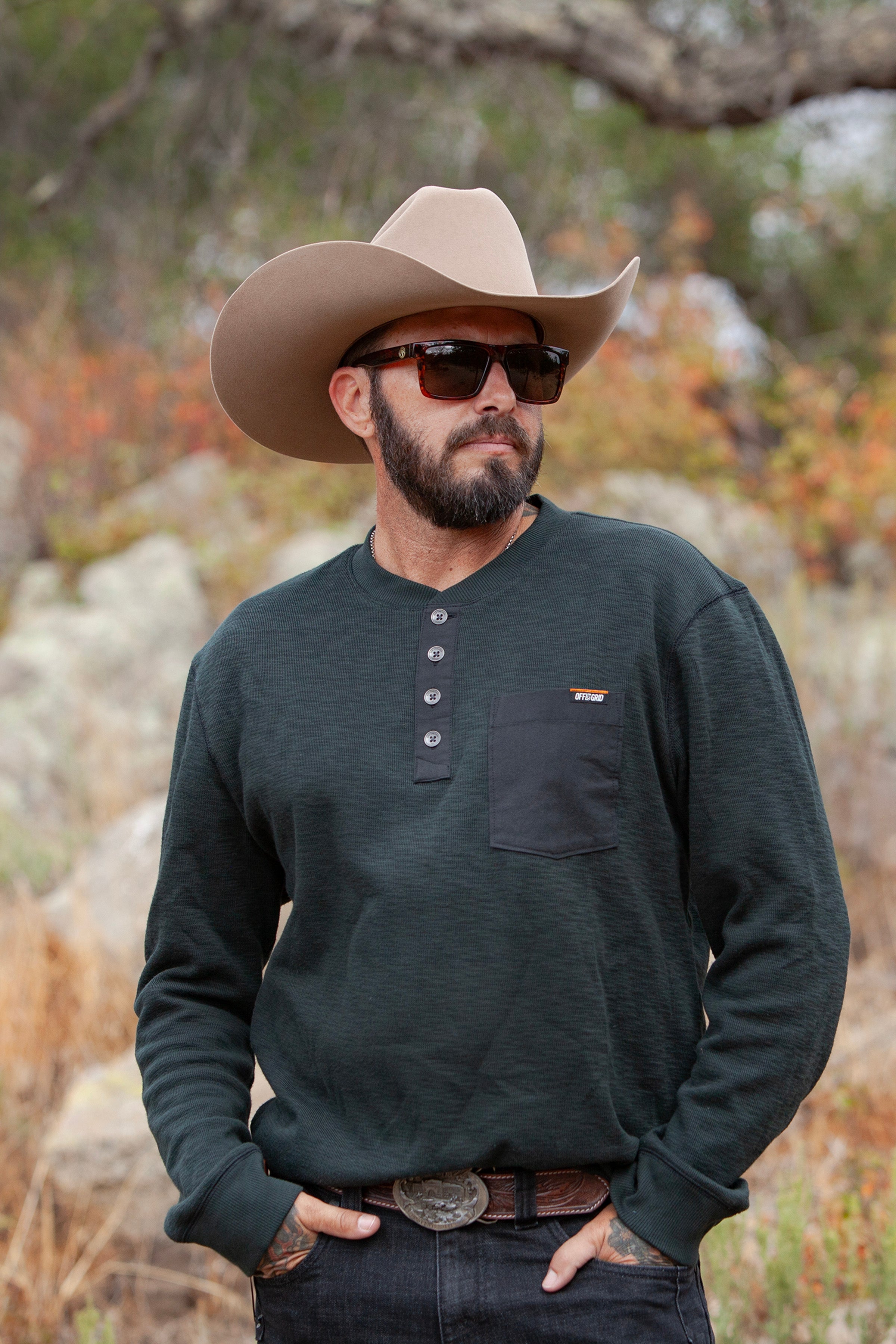 Off The Grid Surplus Draper Henley - Vintage Black - $55.00 at Off The Grid Surplus