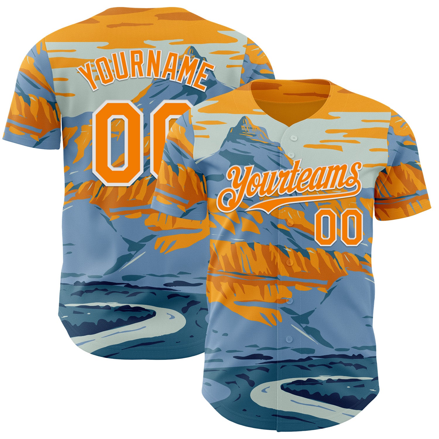 Fansidea-artist-collabs Custom Blue Bay Orange-White Aloysius Patrimonio John Day Fossil Beds National Monument WPA Authentic Baseball Jersey - $34.99 at Proof Eyewear