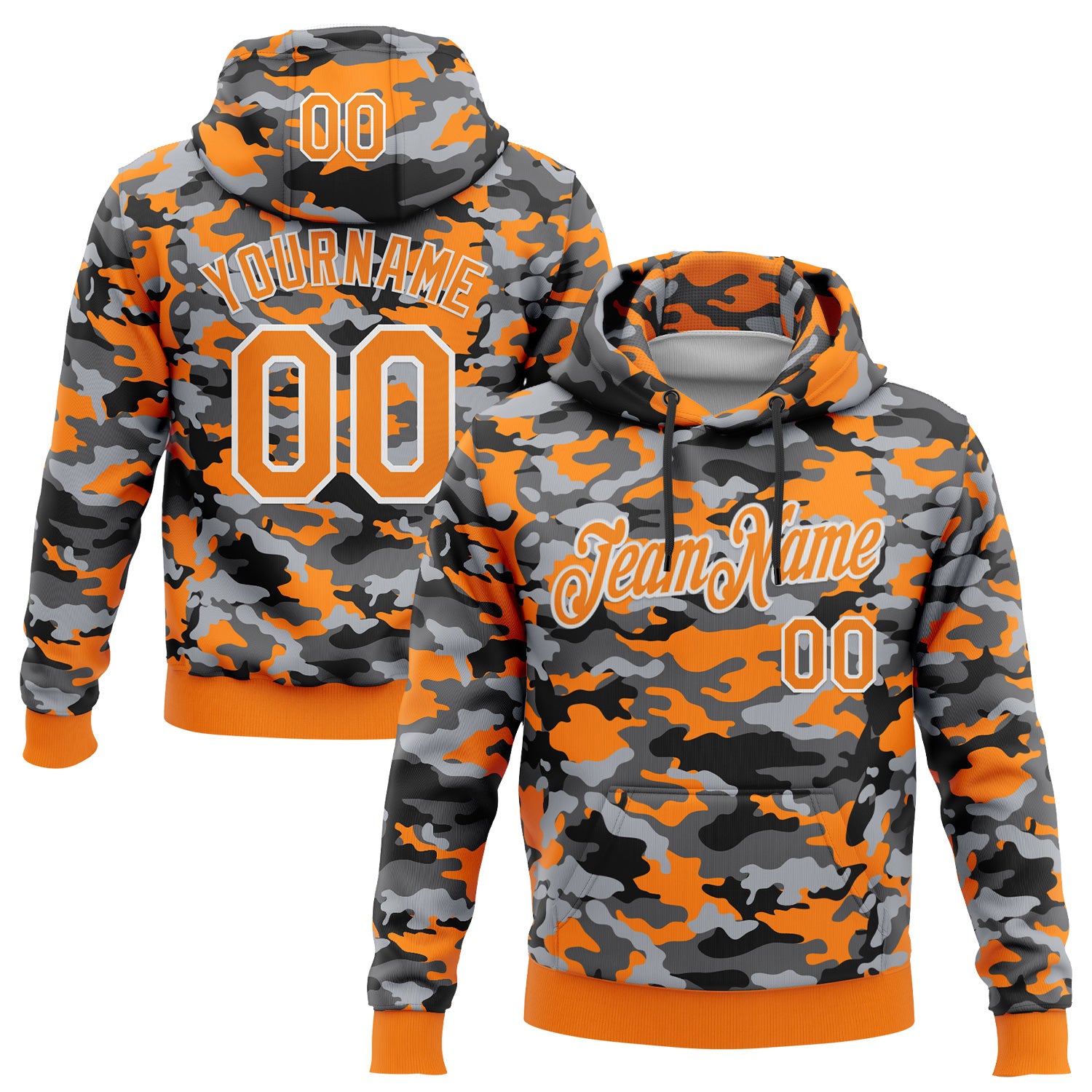 FansIdea Custom Stitched Camo Bay Orange-White Salute To Service Pullover Sweatshirt Hoodie - $32.99 at Proof Eyewear