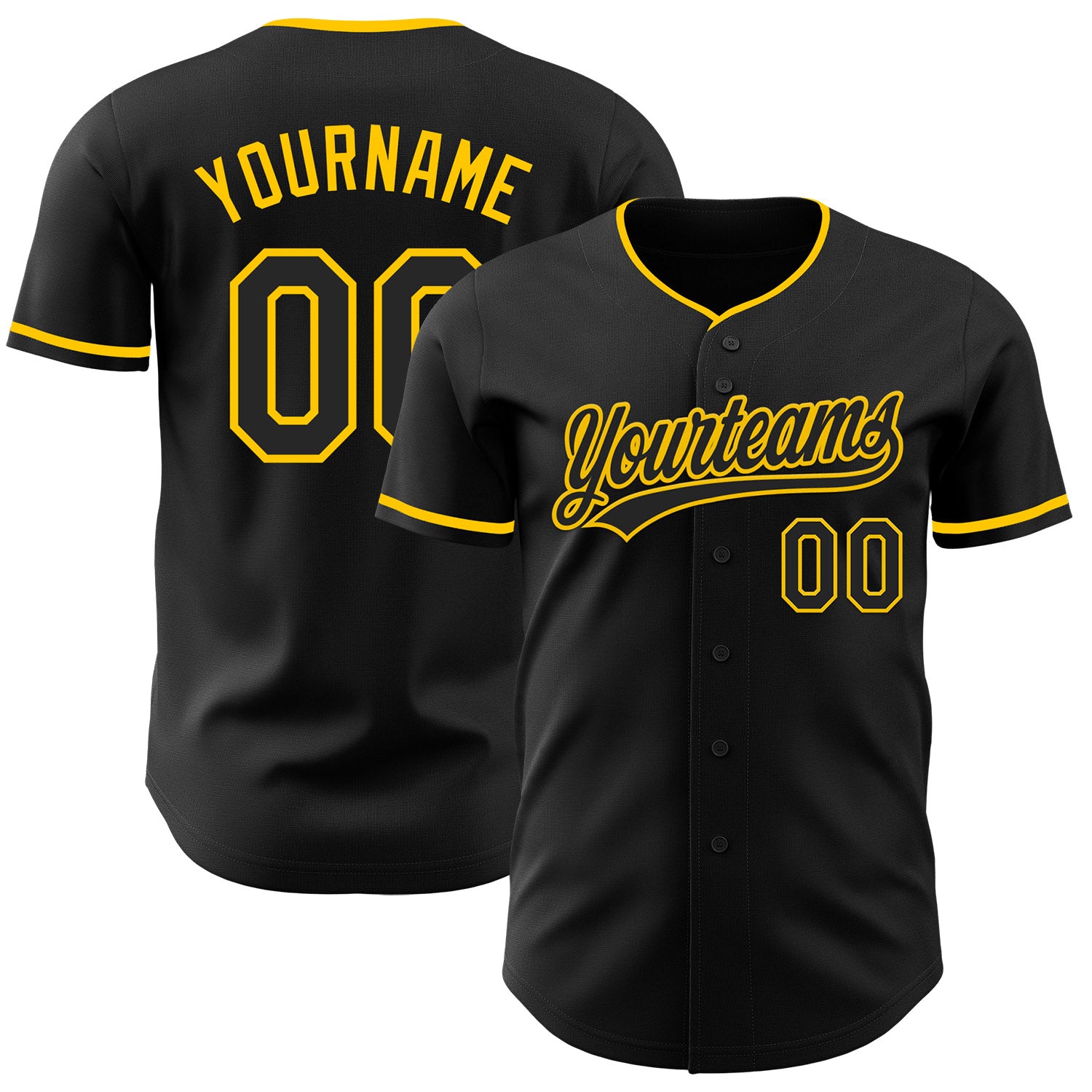 FansIdea Custom Black-Yellow Authentic Baseball Jersey - $27.99 at Proof Eyewear