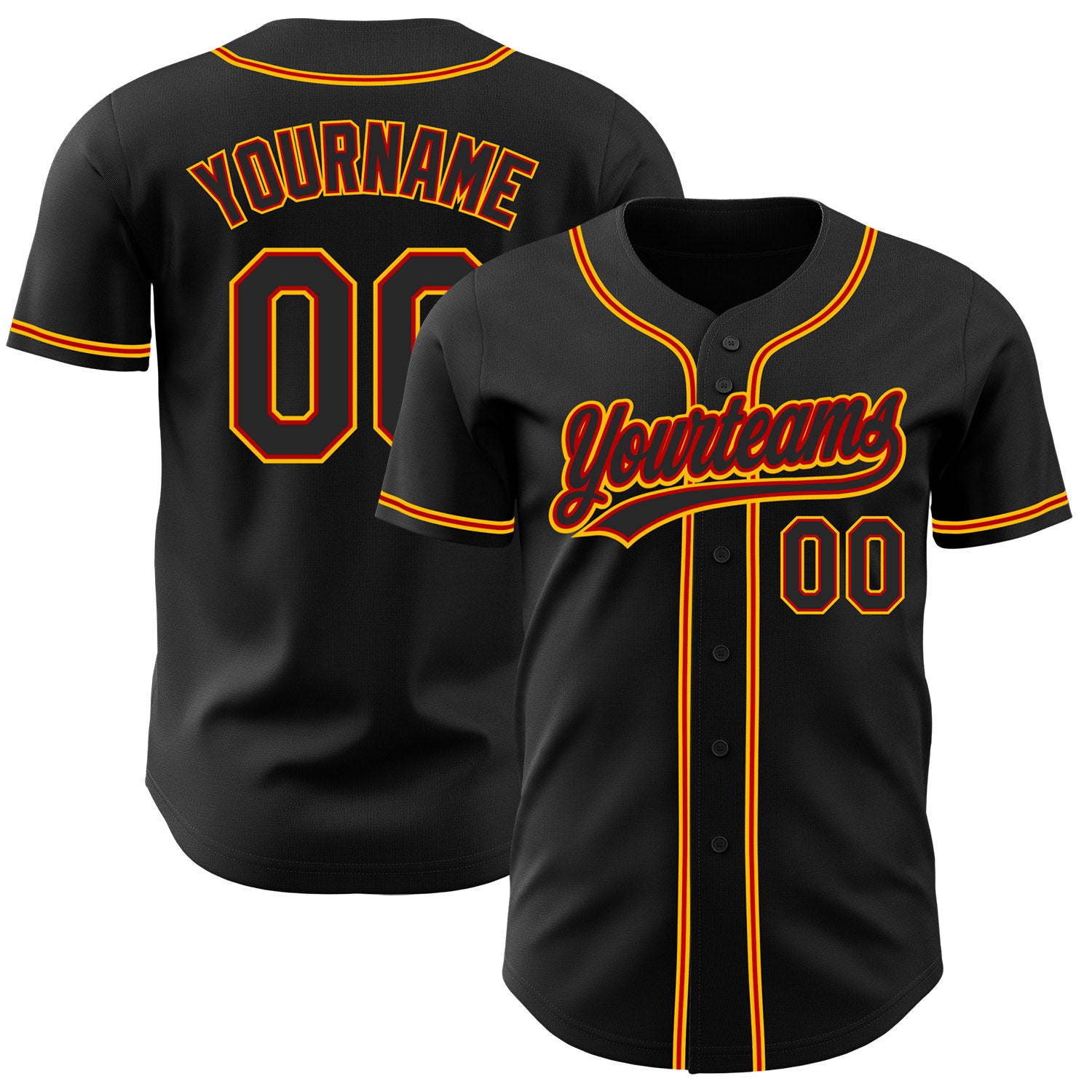 FansIdea Custom Black Red-Gold Authentic Baseball Jersey - $27.99 at Proof Eyewear