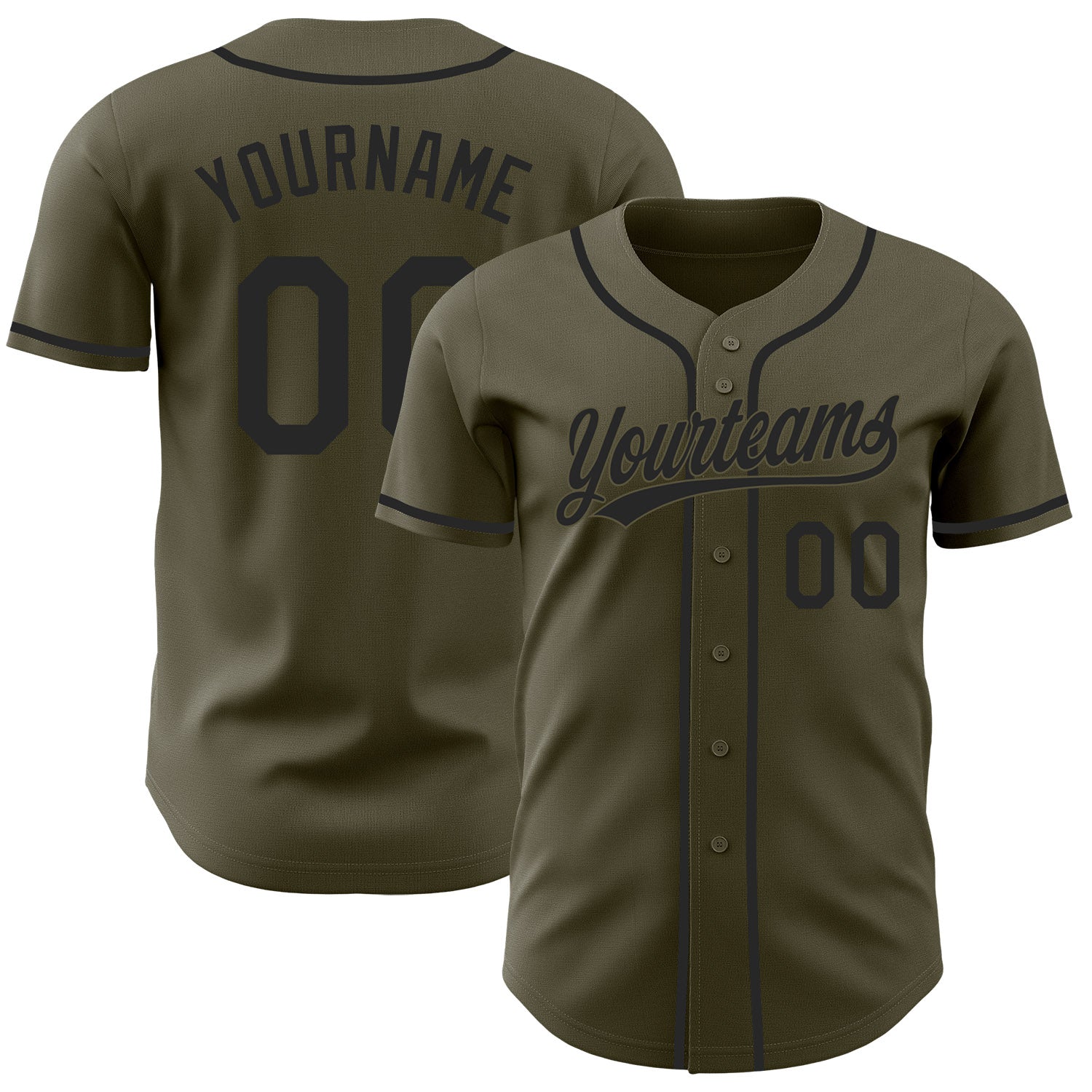 FansIdea Custom Olive-Black Authentic Baseball Jersey - $27.99 at Proof Eyewear
