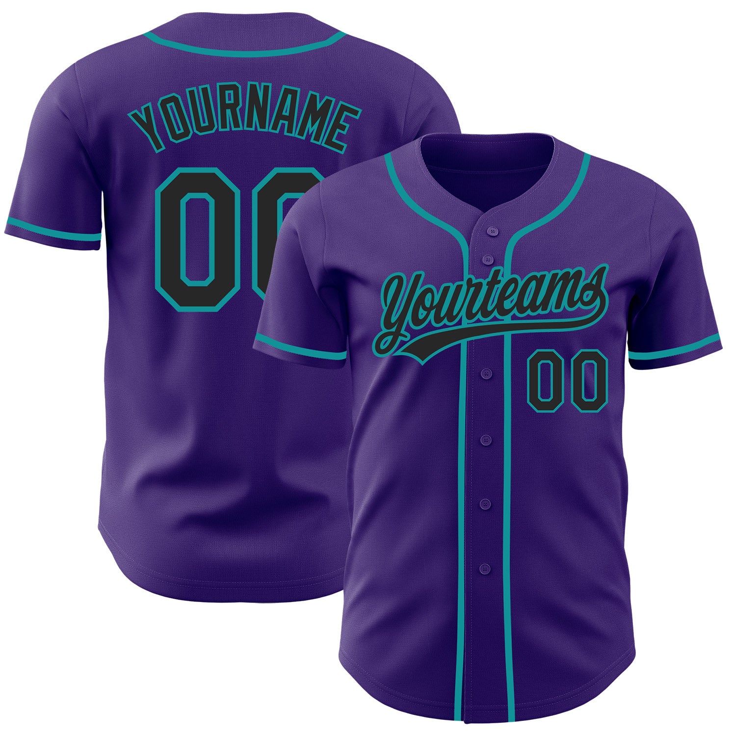 FansIdea Custom Purple Black-Teal Authentic Baseball Jersey - $27.99 at Proof Eyewear