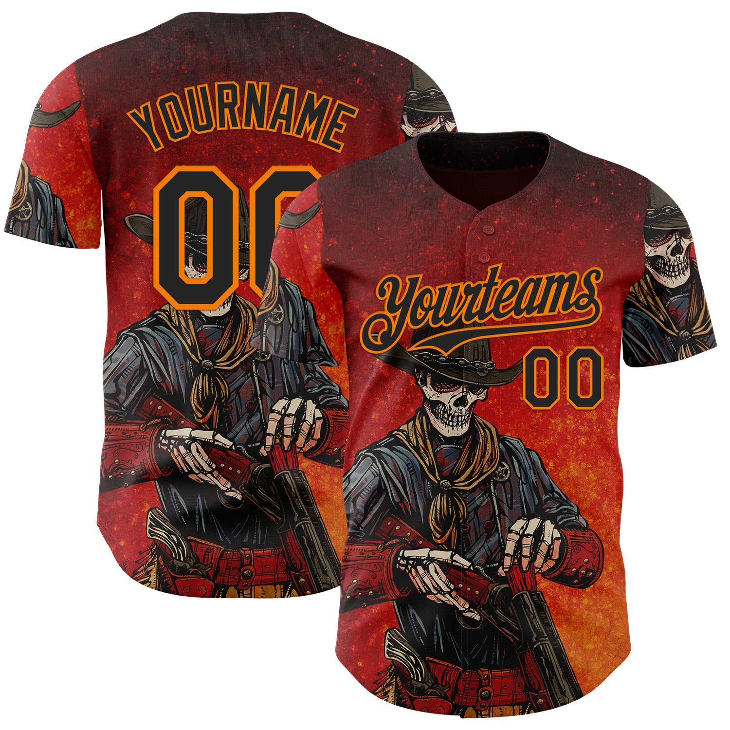 Fansidea-artist-collabs Custom Red Black-Bay Orange David Lozeau Double Barrel Authentic Baseball Jersey - $34.99 at Proof Eyewear