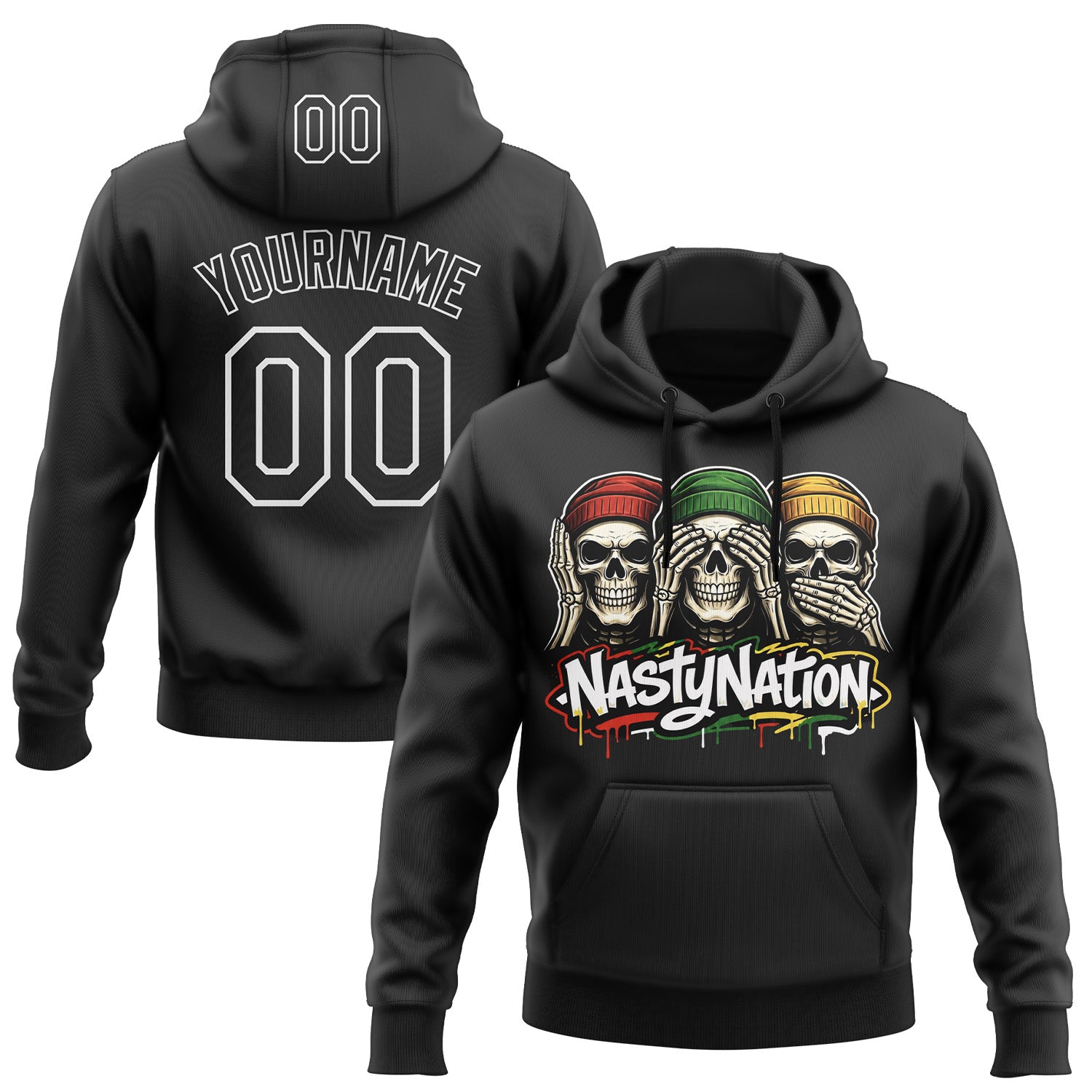 Fansidea-group-collabs Custom Black-White Nasty Nation Daily Pullover Sweatshirt Hoodie - $38.99 at Proof Eyewear