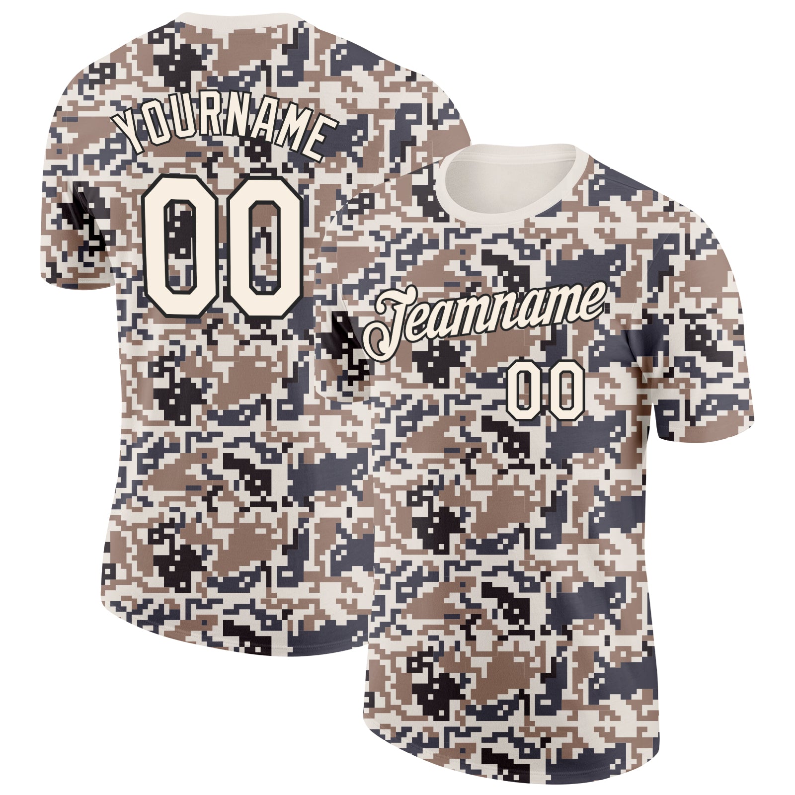 FansIdea Custom Camo Cream-Black Urban Digital Camouflage Salute To Service Performance T-Shirt - $14.99 at Proof Eyewear