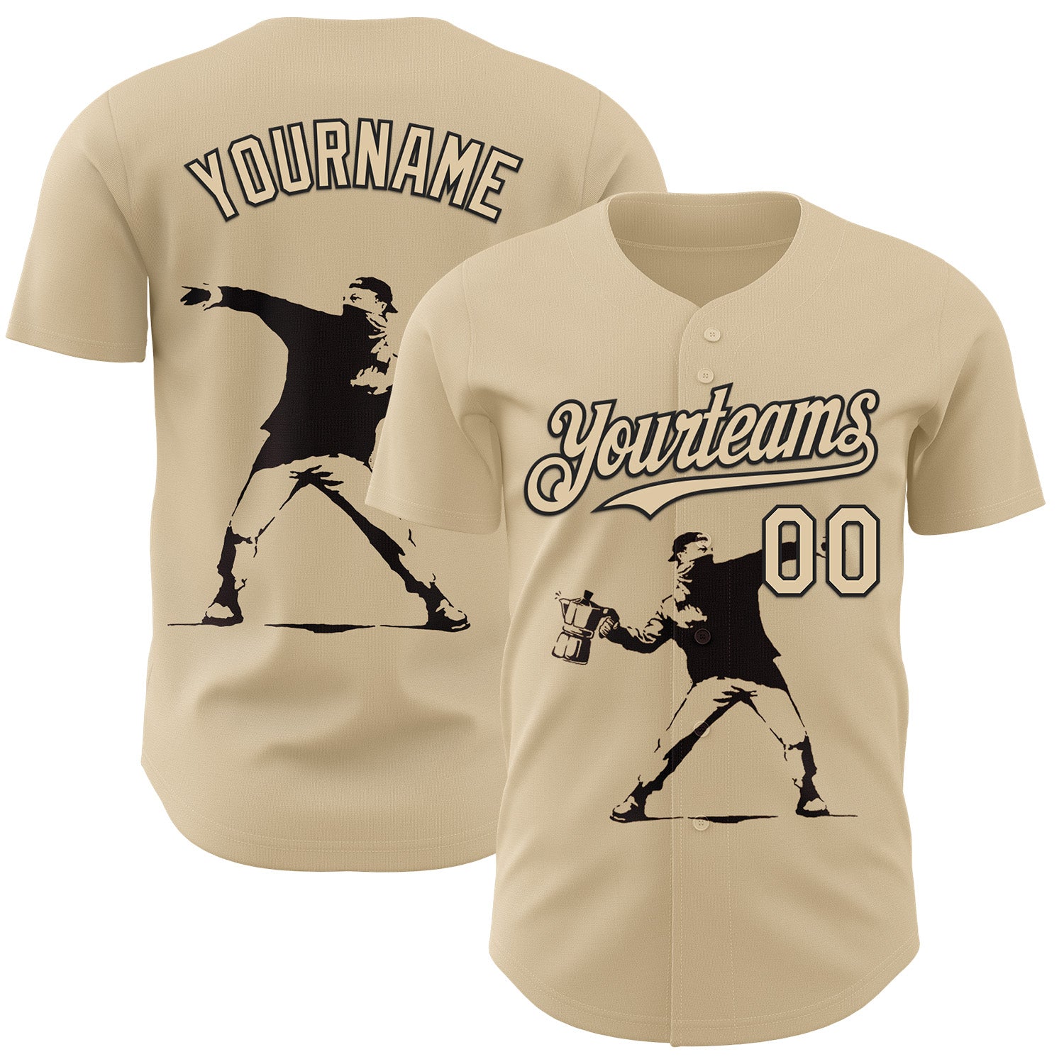 Fansidea-group-collabs Custom City Cream City Cream-Black 3D Tobe Fonseca Flower Thrower Coffee Molotov Authentic Baseball Jersey - $34.99 at Proof Eyewear
