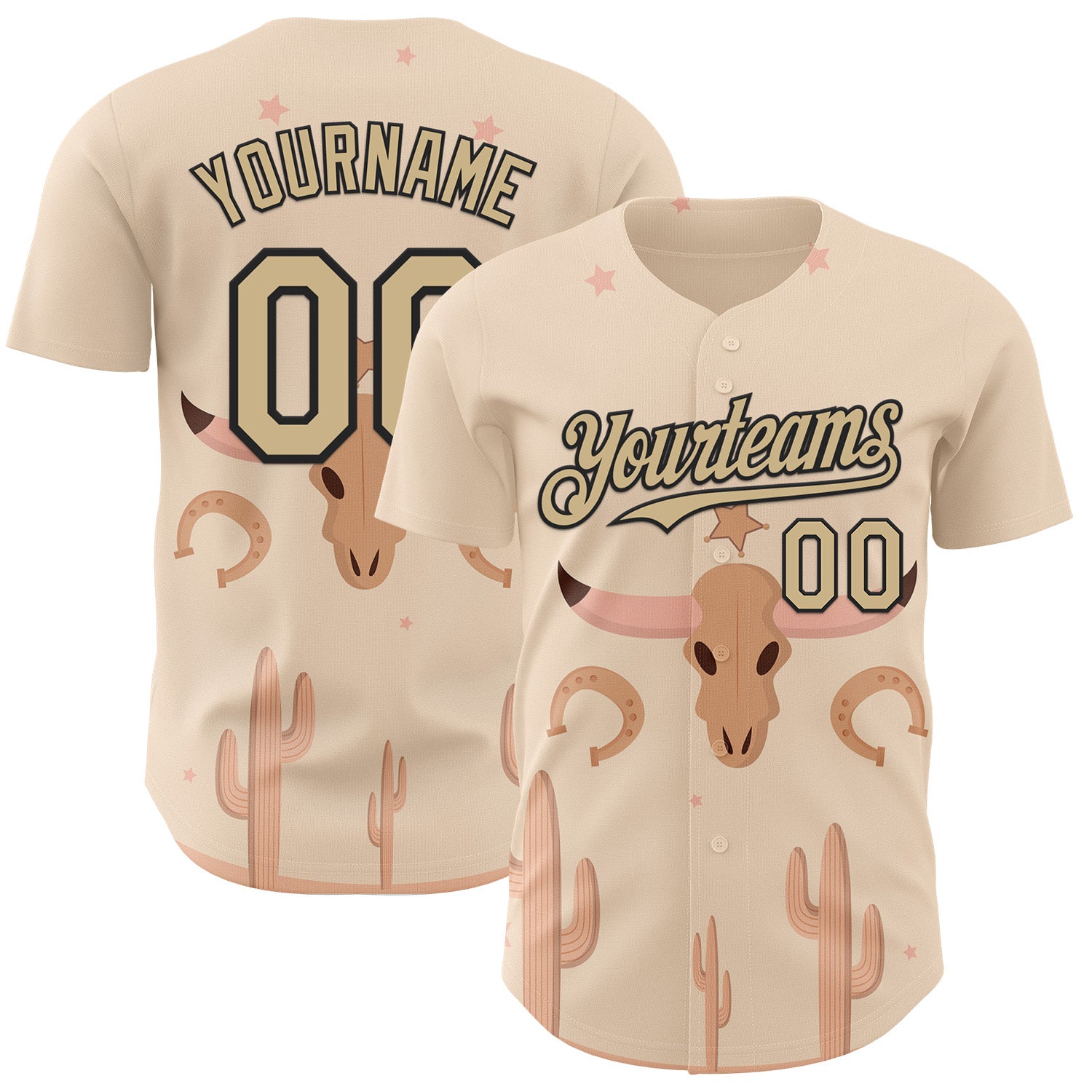 FansIdea Custom City Cream Vegas Gold-Black Texas Cowboy Landscape City Edition Authentic Baseball Jersey - $29.99 at Proof Eyewear