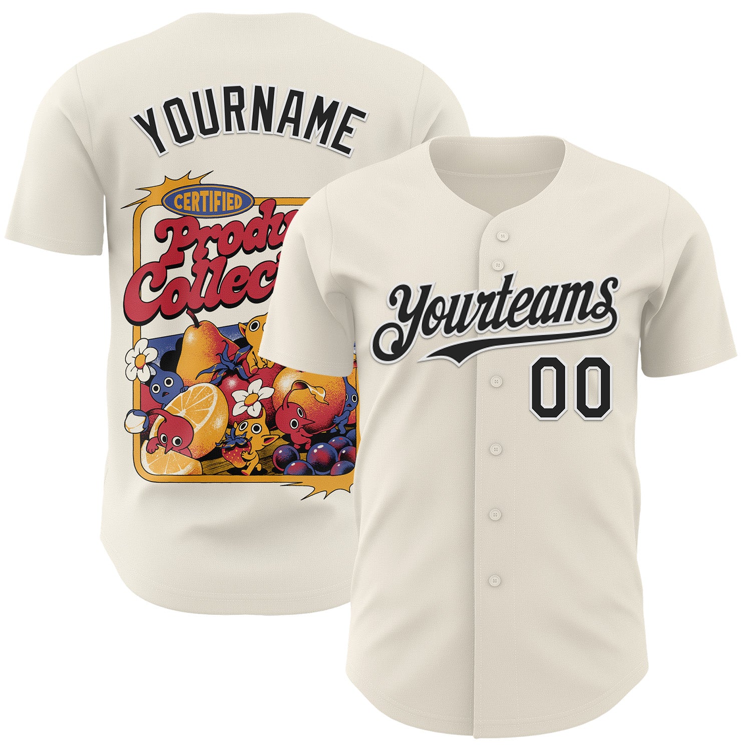 Fansidea-group-collabs Custom Cream Black-White Ilustrata® studio Tiny Collectors Authentic Baseball Jersey - $34.99 at Proof Eyewear
