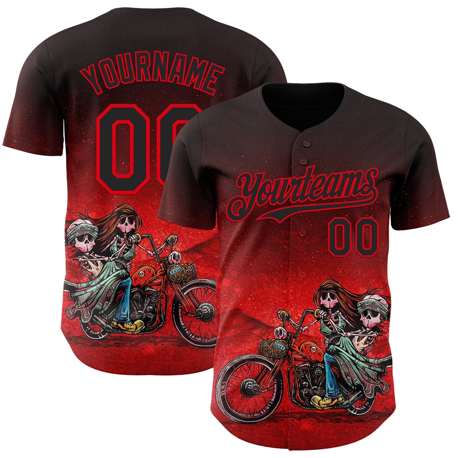 Fansidea-artist-collabs Custom Black Red-Fire Red David Lozeau Cruisin Authentic Baseball Jersey - $34.99 at Proof Eyewear