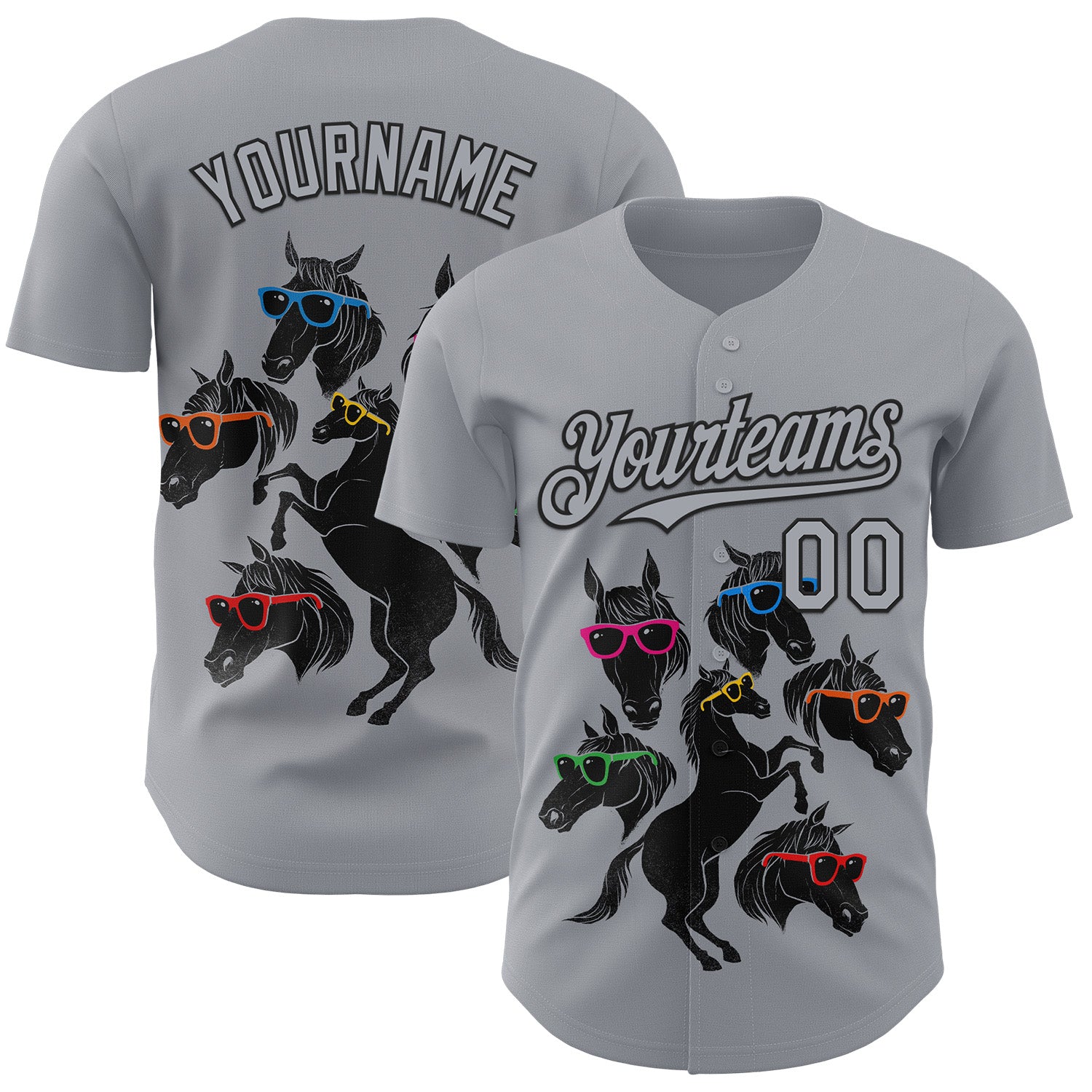 Fansidea-group-collabs Custom Gray Gray-Black 3D Tobe Fonseca Horse Outlines Authentic Baseball Jersey - $34.99 at Proof Eyewear