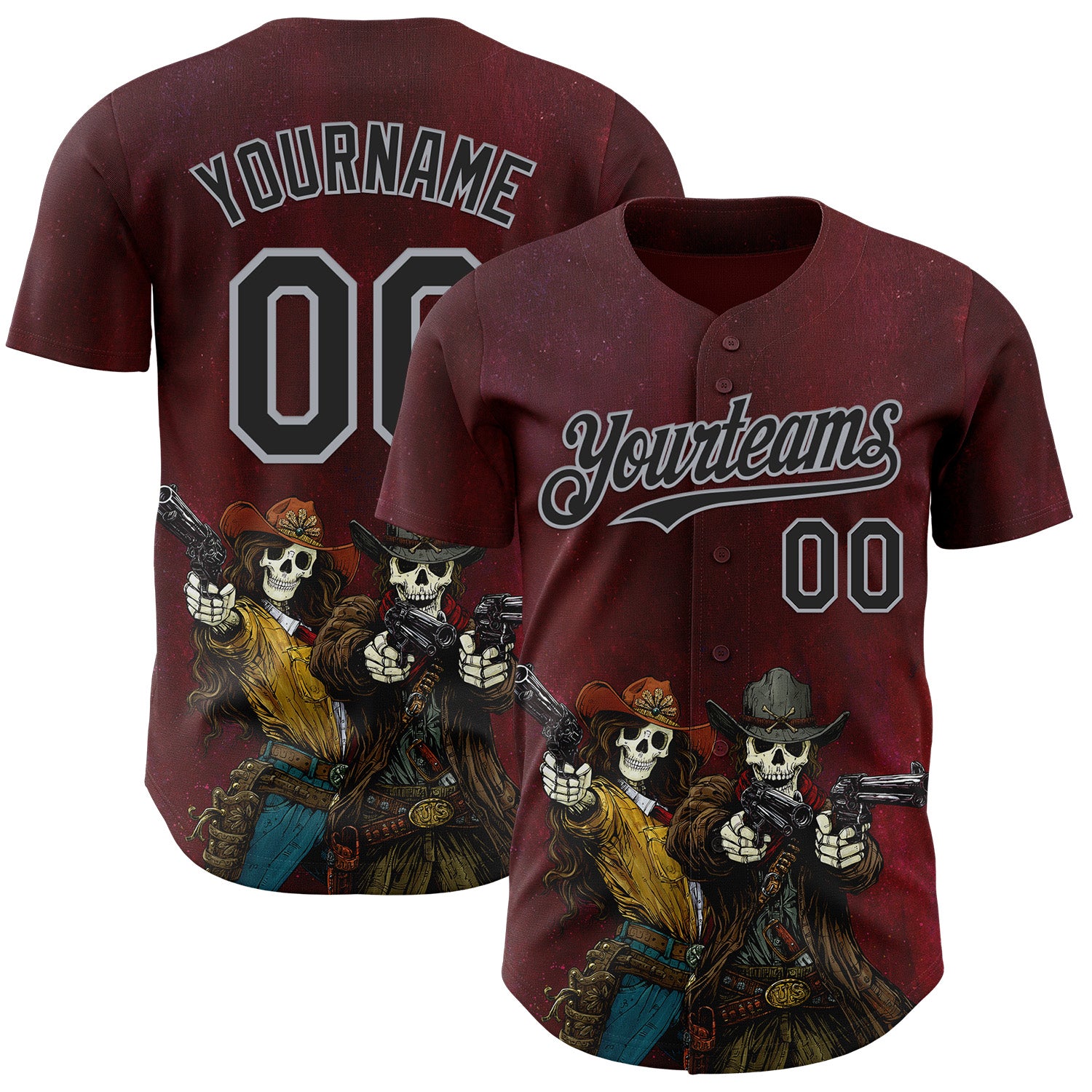 Fansidea-artist-collabs Custom Red Black-Gray David Lozeau Love In The Badlands Authentic Baseball Jersey - $34.99 at Proof Eyewear