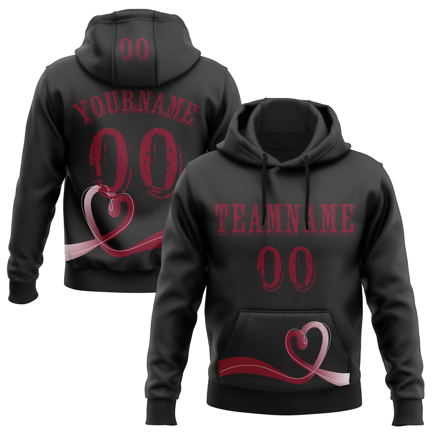 FansIdea Custom Black Crimson 3D Head And Neck Cancer World Cancer Day Ribbon Support Sports Pullover Sweatshirt Hoodie - $32.99 at Proof Eyewear