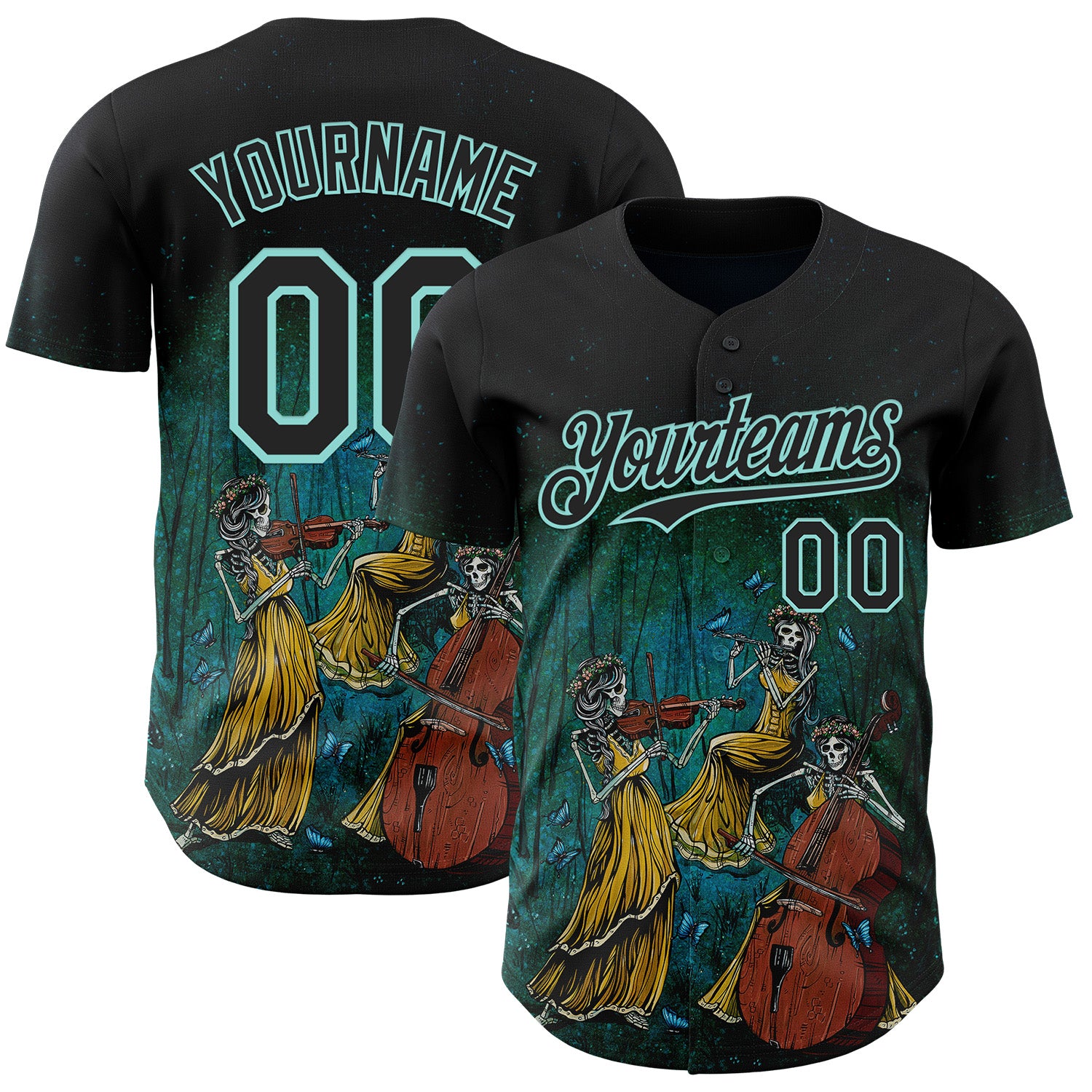 Fansidea-artist-collabs Custom Black-Ice Blue David Lozeau The Three Authentic Baseball Jersey - $34.99 at Proof Eyewear