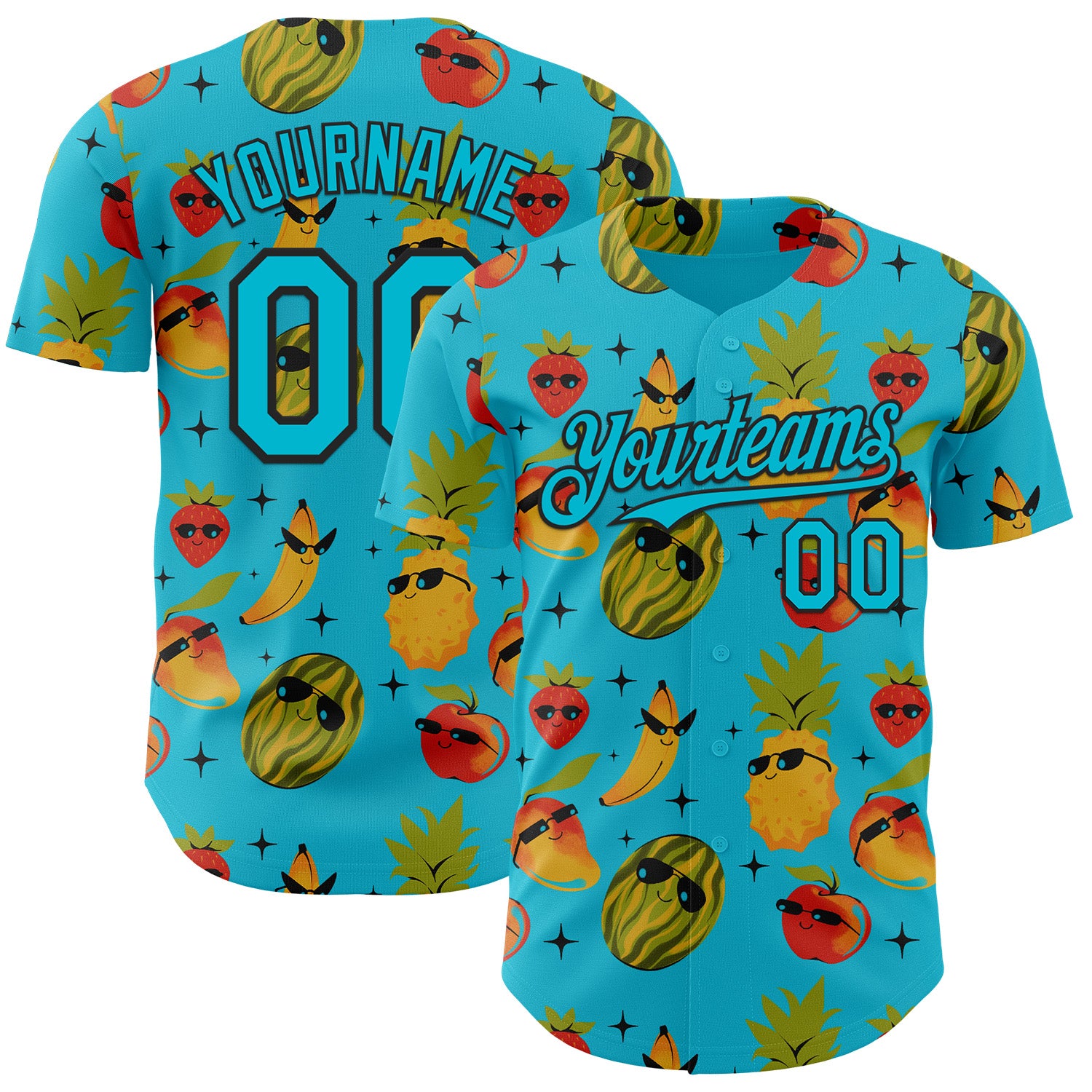 Fansidea-group-collabs Custom Lakes Blue Lakes Blue-Black 3D Tobe Fonseca Tropical Cool Fruits Authentic Baseball Jersey - $34.99 at Proof Eyewear