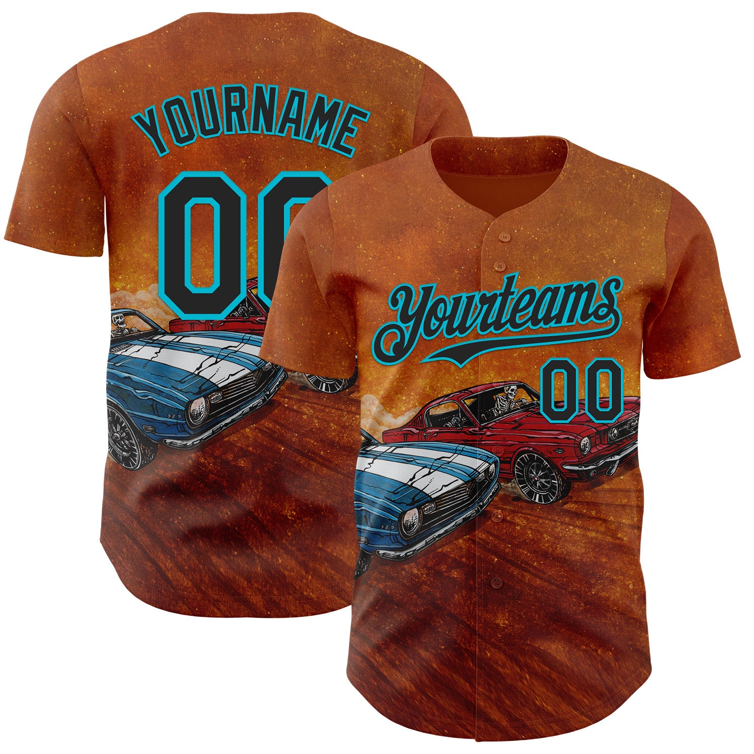 Fansidea-artist-collabs Custom Orange Black-Lakes Blue David Lozeau Flexing Muscle Authentic Baseball Jersey - $34.99 at Proof Eyewear