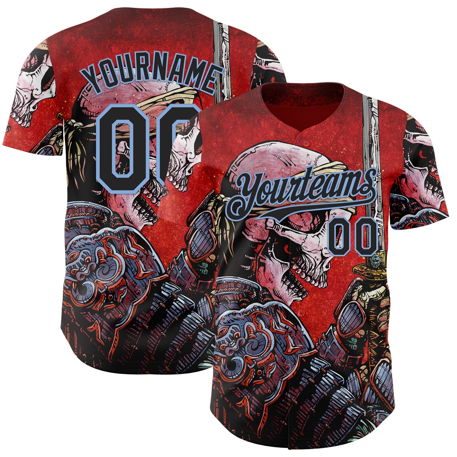 Fansidea-artist-collabs Custom Red Black-Light Blue David Lozeau Honor Authentic Baseball Jersey - $34.99 at Proof Eyewear