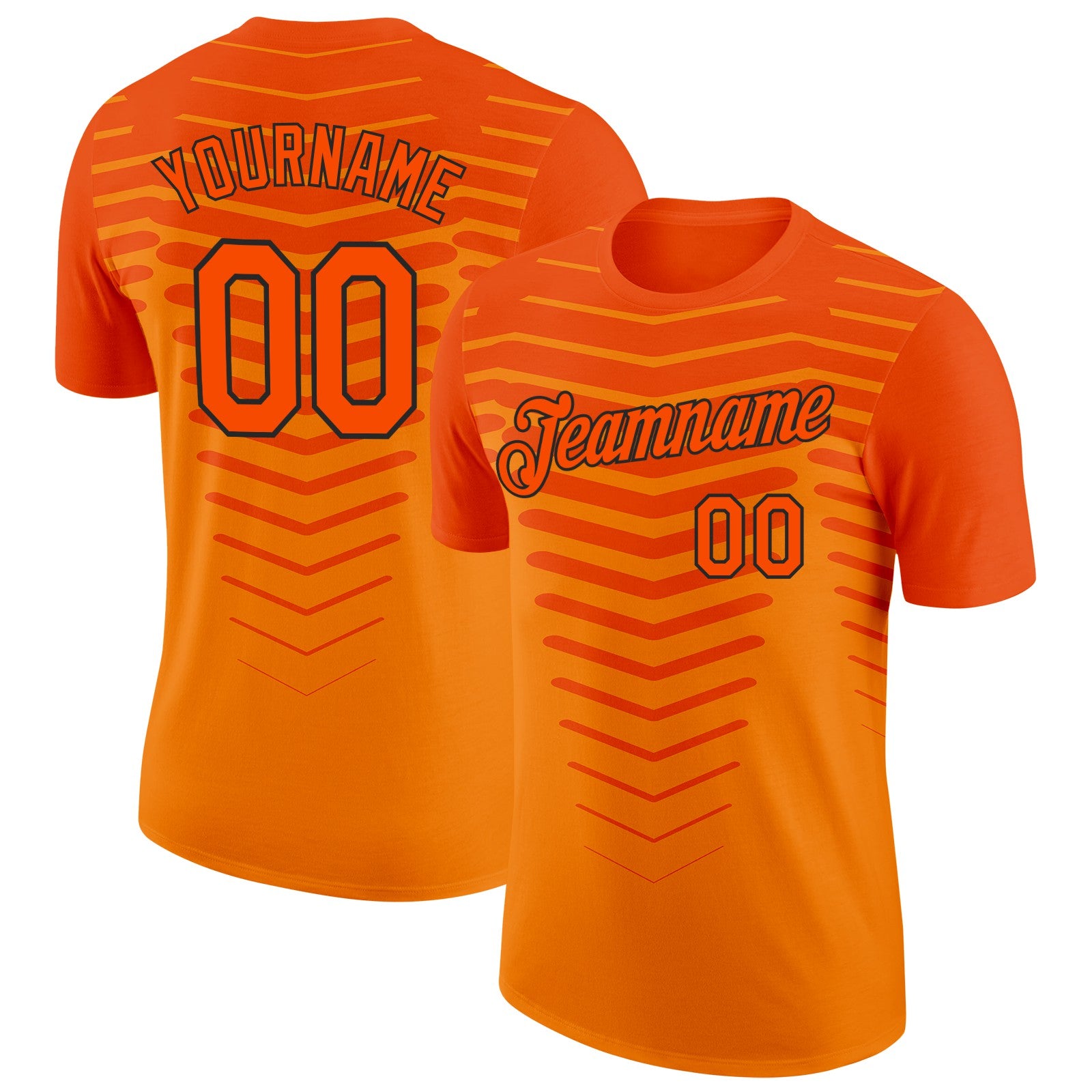 FansIdea Custom Orange Black Netherlands Line Soccer Jersey Performance T-Shirt - $14.99 at Proof Eyewear