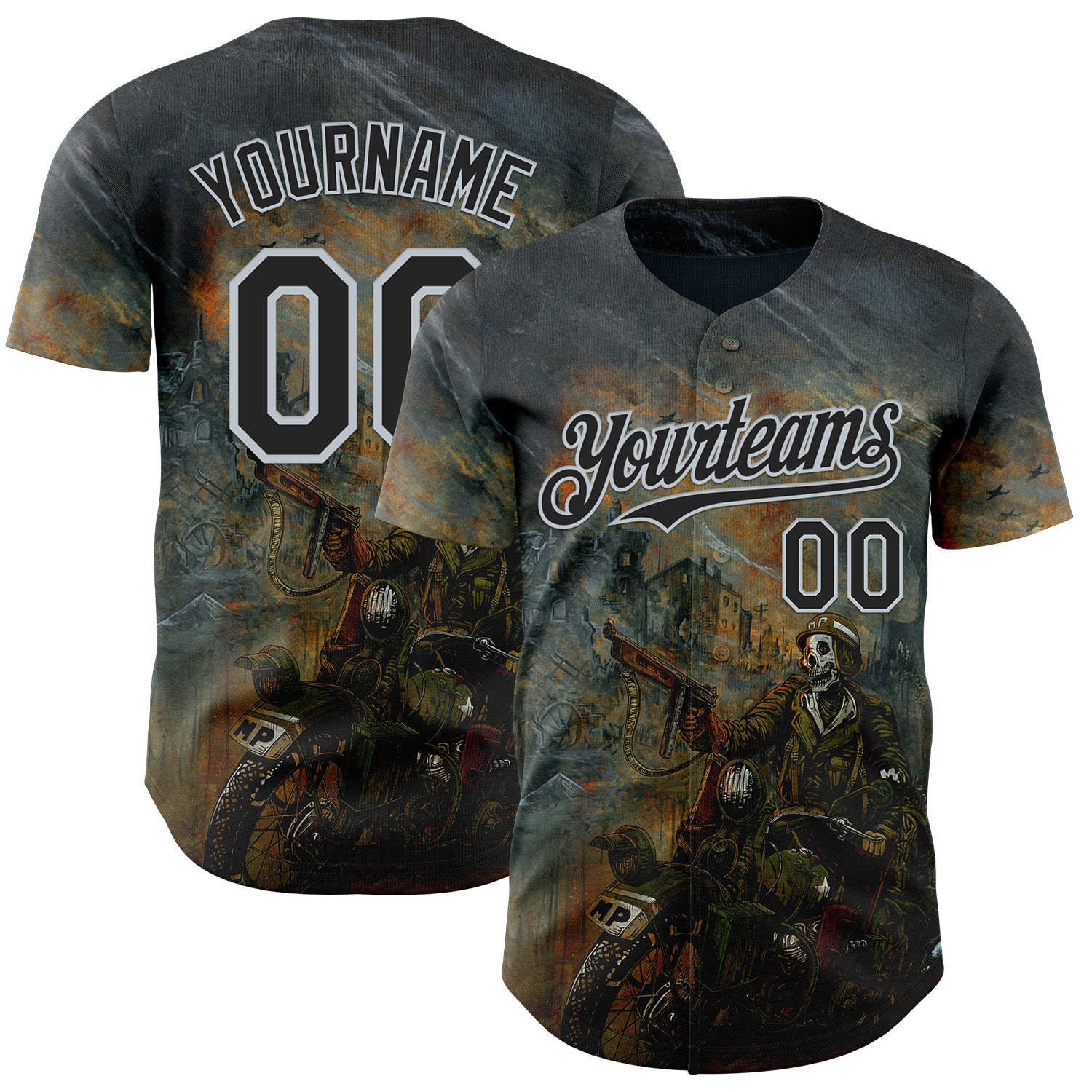 Fansidea-artist-collabs Custom Steel Gray Black-Silver David Lozeau Charging The Front Authentic Baseball Jersey - $34.99 at Proof Eyewear