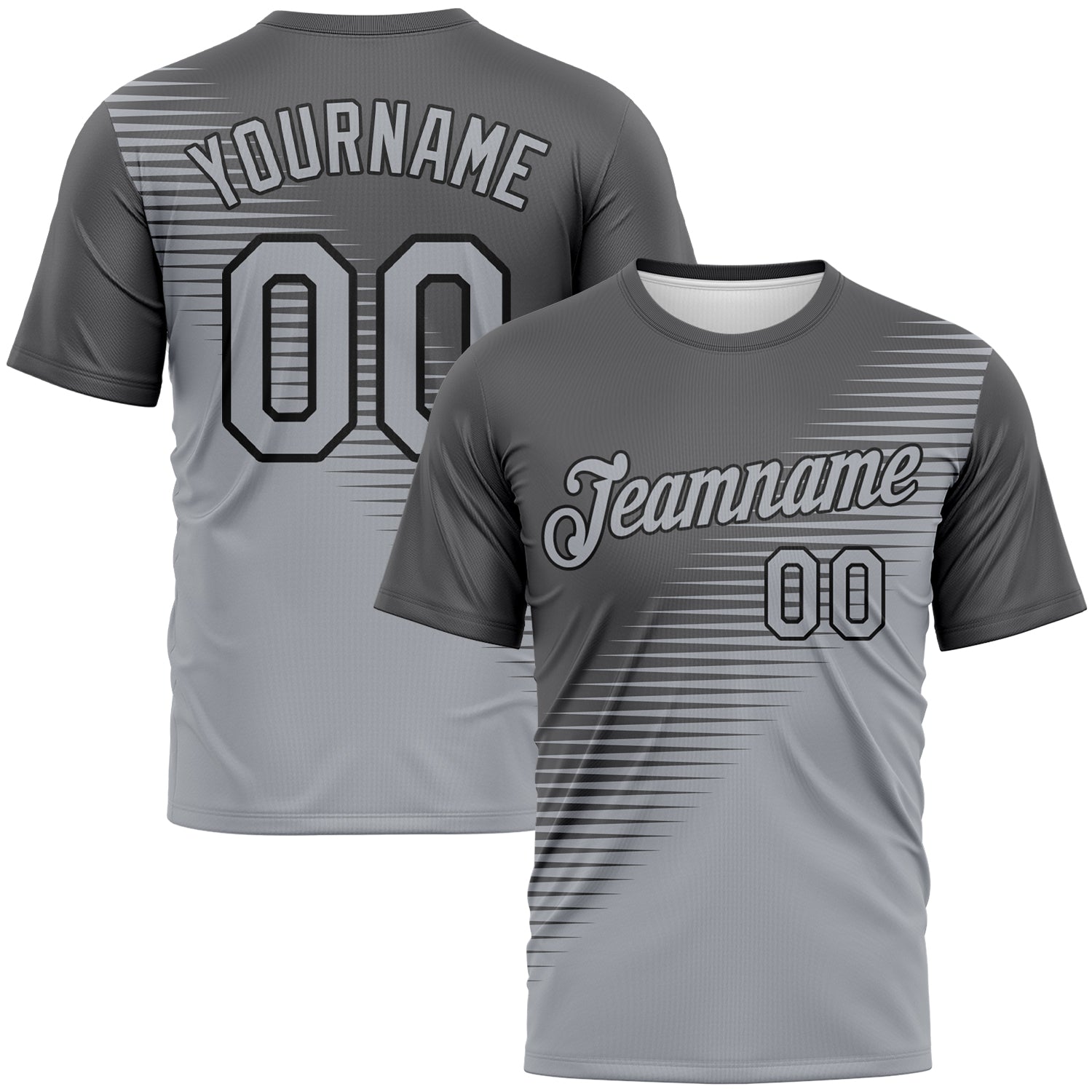 FansIdea Custom Steel Gray Gray-Black Diagonal Color Block Classic Performance T-Shirt - $14.99 at Proof Eyewear