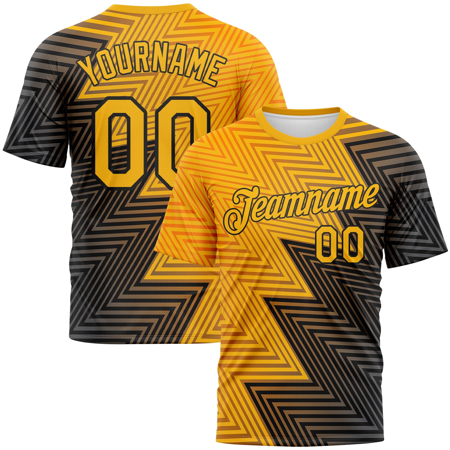 FansIdea Custom Gold-Black Zigzag Lineal Performance T-Shirt - $14.99 at Proof Eyewear