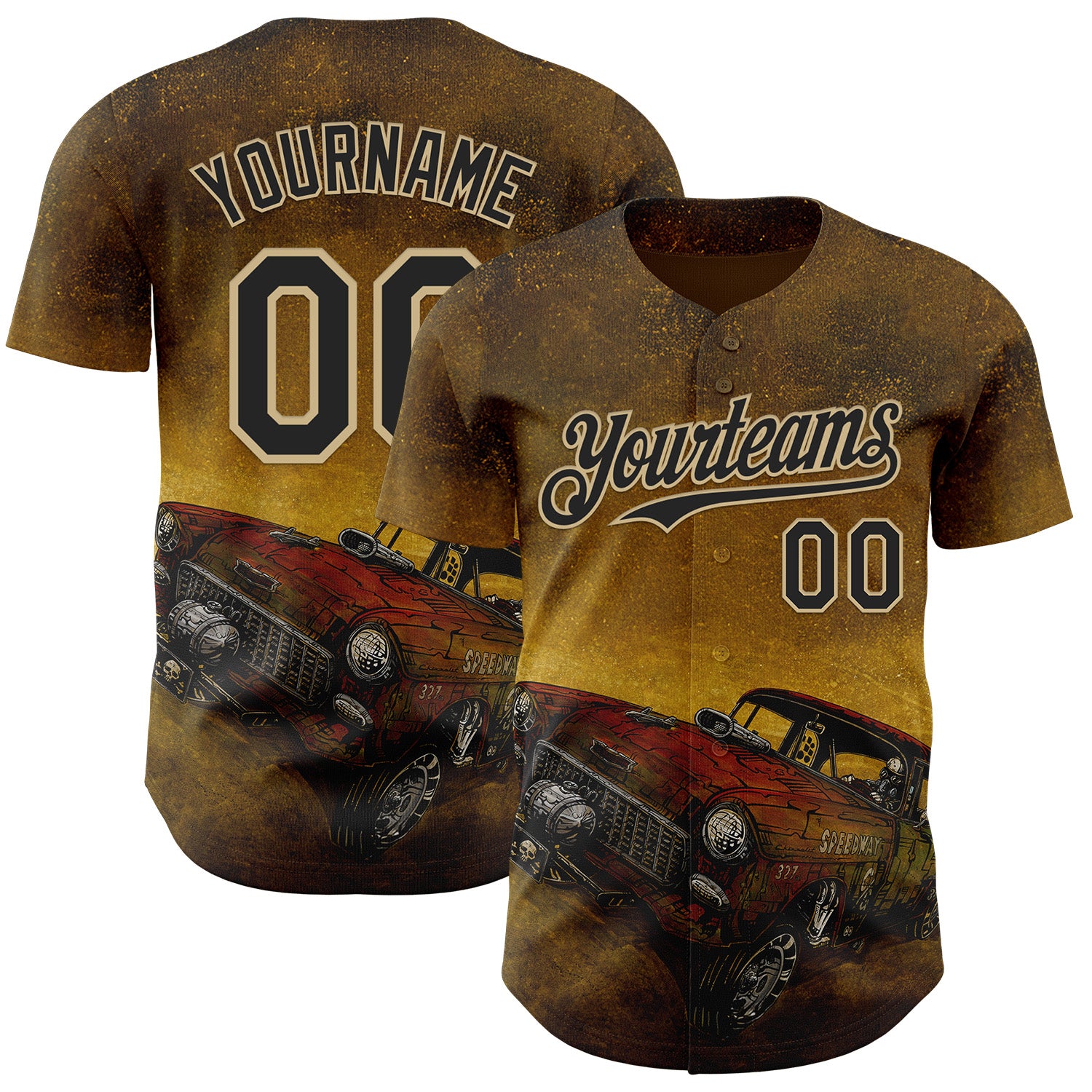 Fansidea-artist-collabs Custom Yellow Black-Vegas Gold David Lozeau Run What You Brung Authentic Baseball Jersey - $34.99 at Proof Eyewear