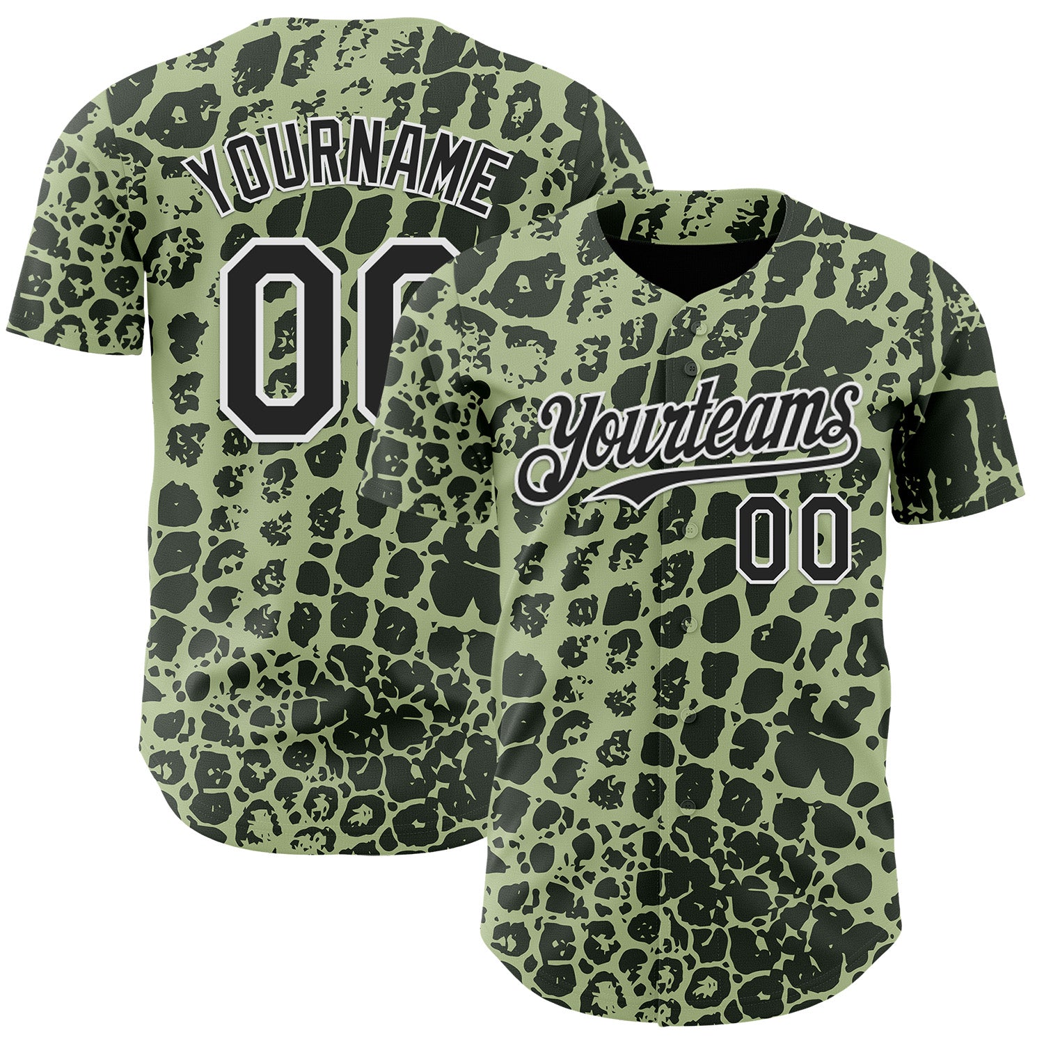 FansIdea Custom Green Black-White Crocodile Skin Authentic Baseball Jersey - $29.99 at Proof Eyewear