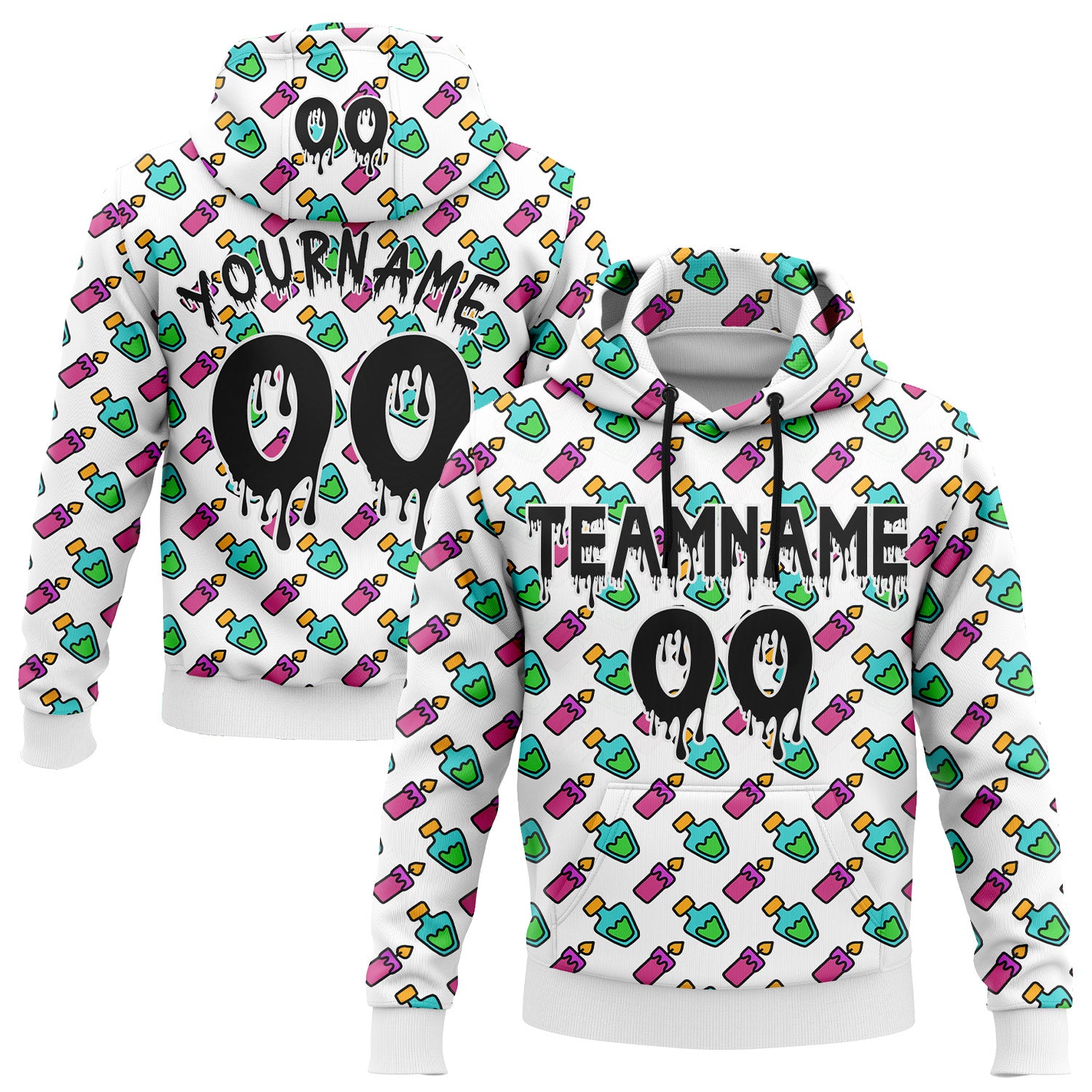 FansIdea Custom  White-Black Halloween Witch Pullover Sweatshirt Hoodie - $32.99 at Proof Eyewear