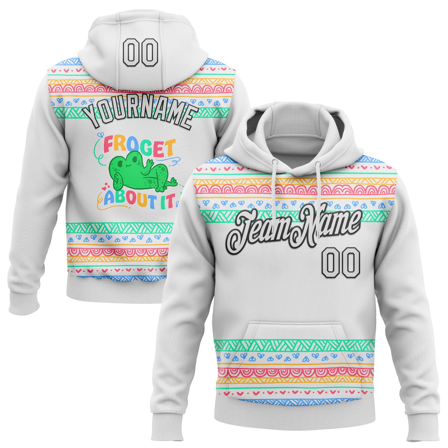 Fansidea-artist-collabs Custom Stitched White Black 3D Emi Bee Froget About It Sports Pullover Sweatshirt Hoodie - $37.99 at Proof Eyewear
