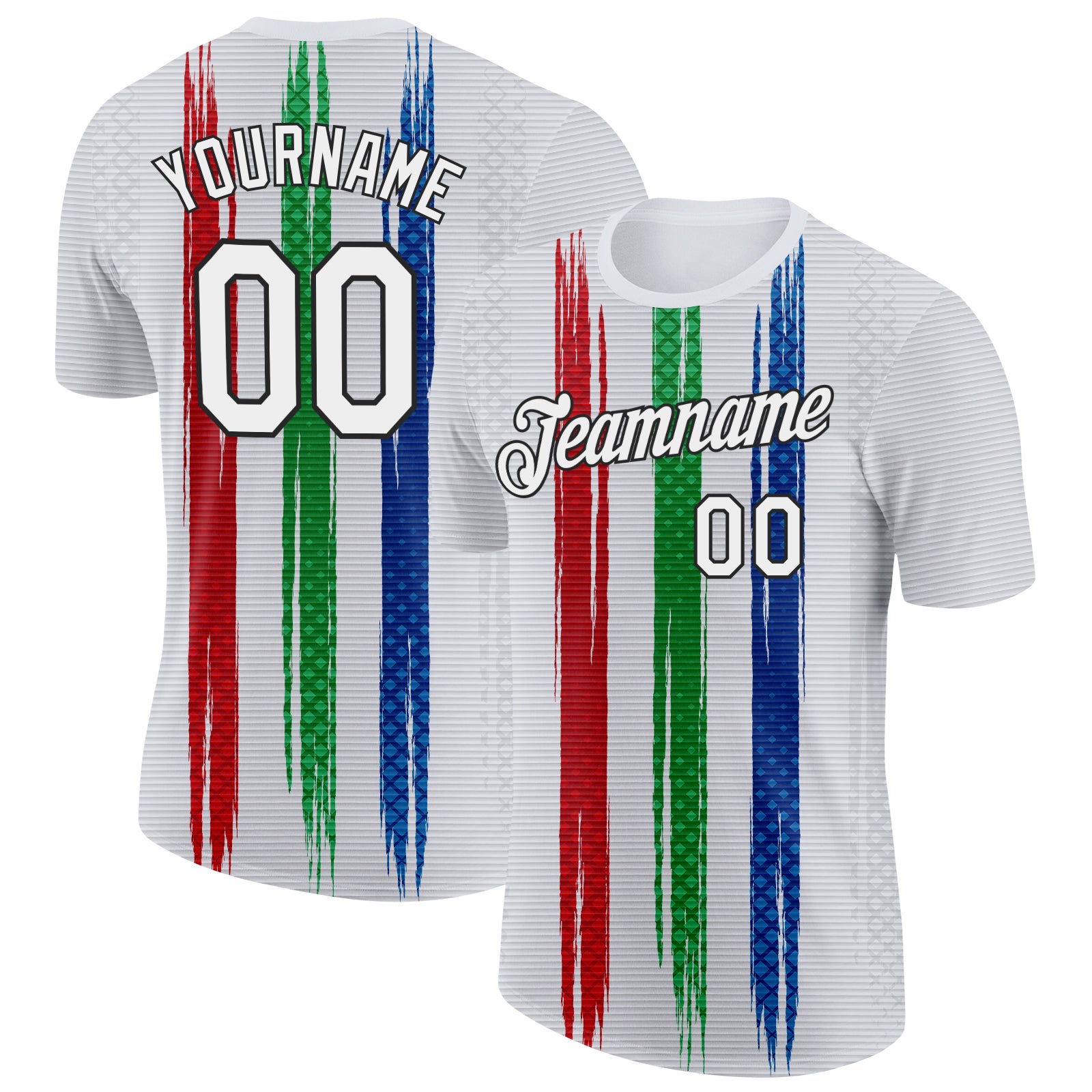 FansIdea Custom White Blue Green Red-Black Italy Line Soccer Jersey Performance T-Shirt - $14.99 at Proof Eyewear