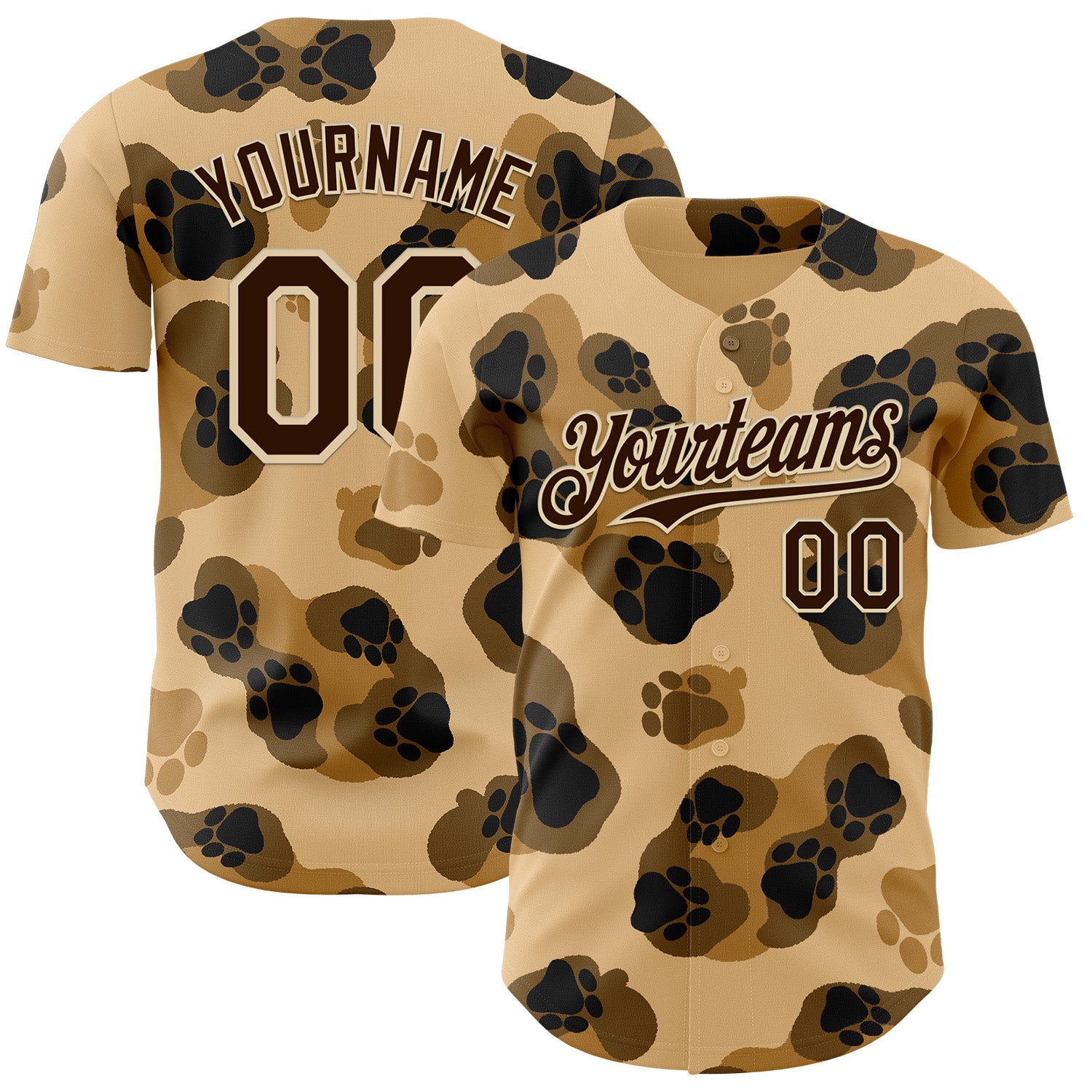 Fansidea-group-collabs Custom Brown City Cream 3D Tobe Fonseca Leopard Paws Cute Authentic Baseball Jersey - $34.99 at Proof Eyewear